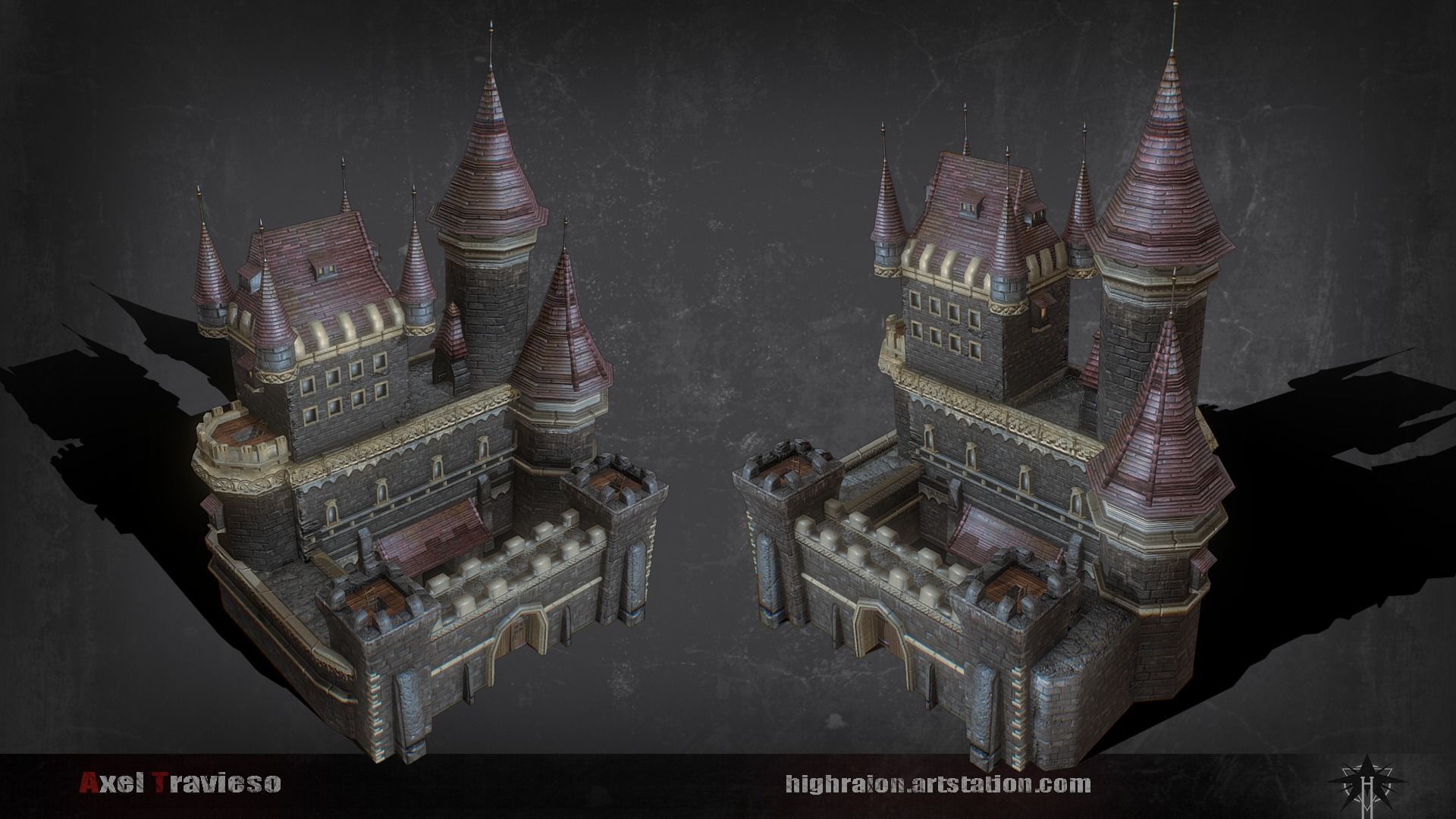 Castle RTS lowpoly Low-poly 3D model_1