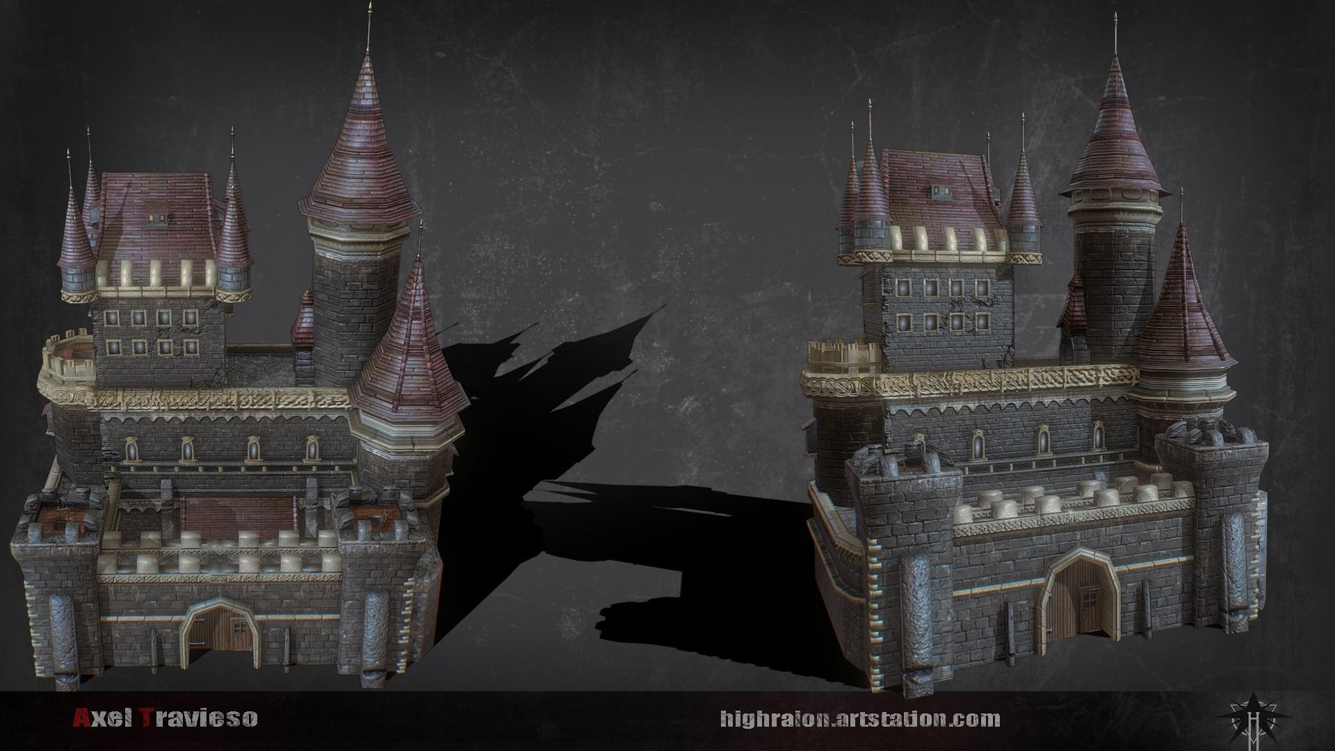 Castle RTS lowpoly Low-poly 3D model_3