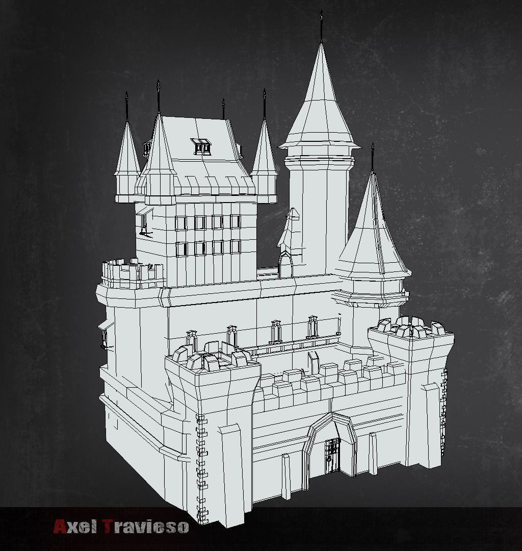 Castle RTS lowpoly Low-poly 3D model_4
