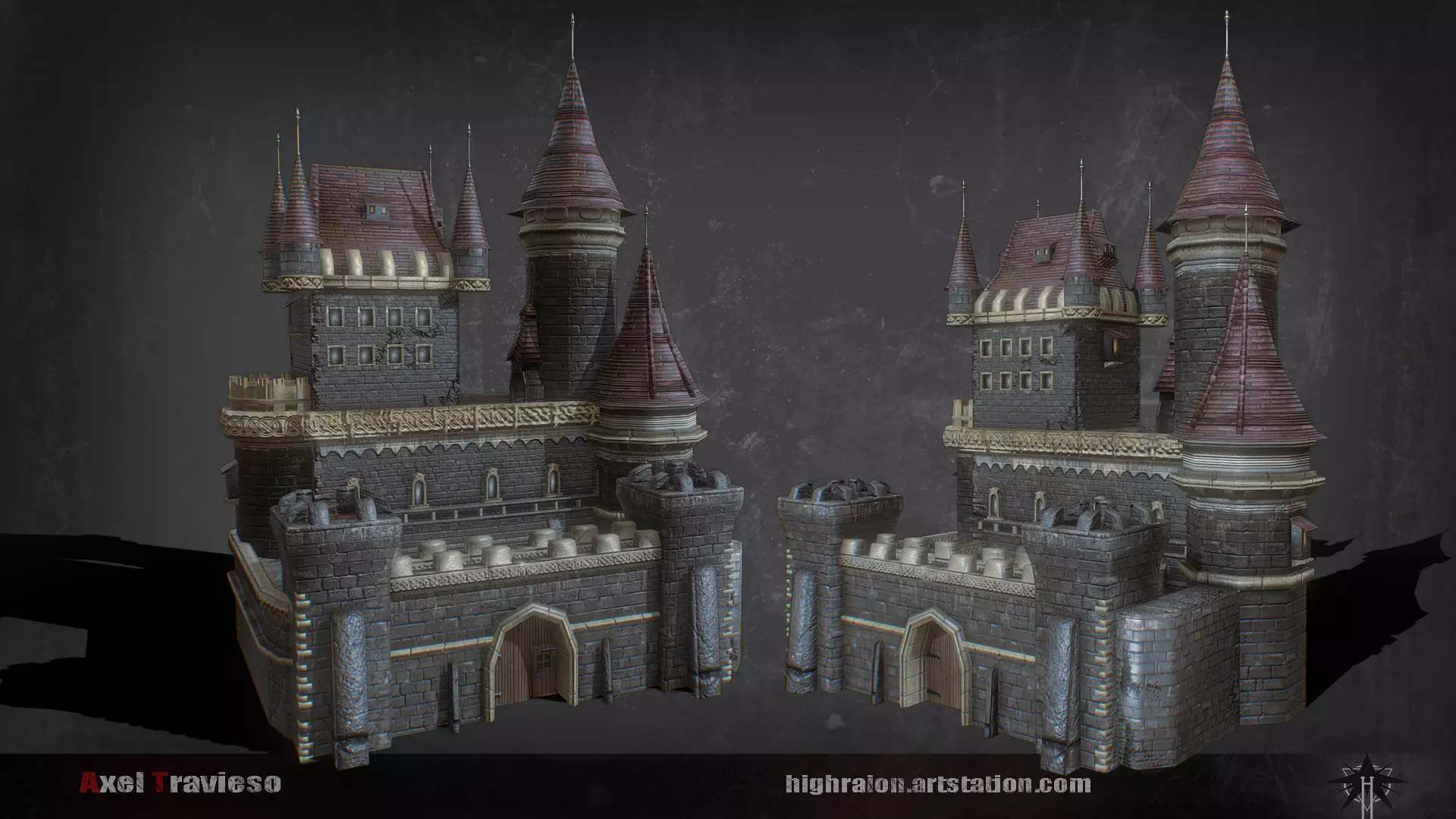 Castle RTS lowpoly Low-poly 3D model_0