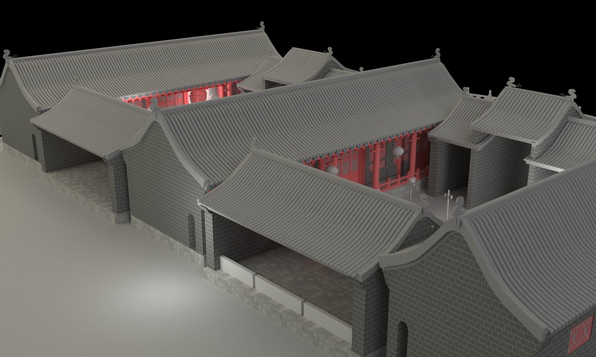 Chinese ancient  house 3D model_6