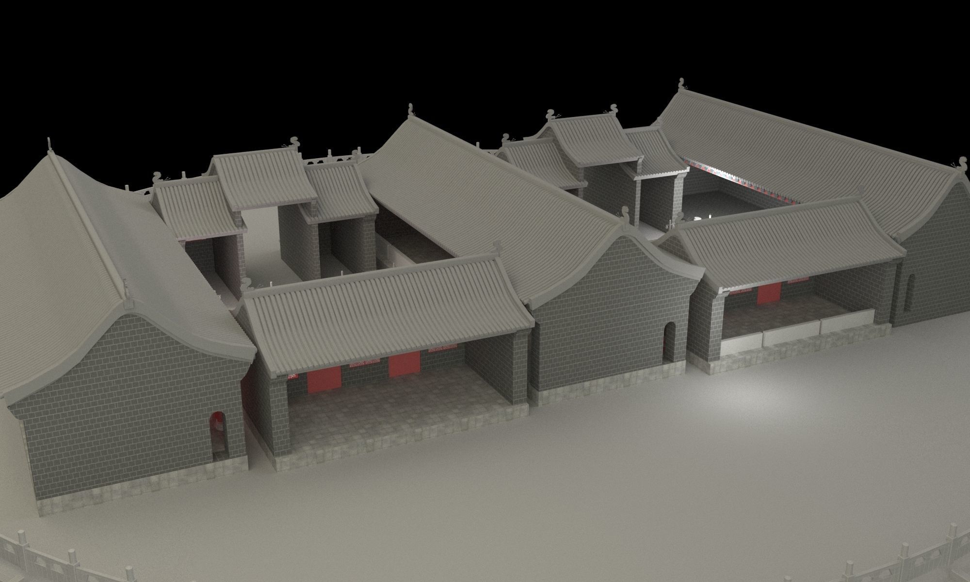 Chinese ancient  house 3D model_5