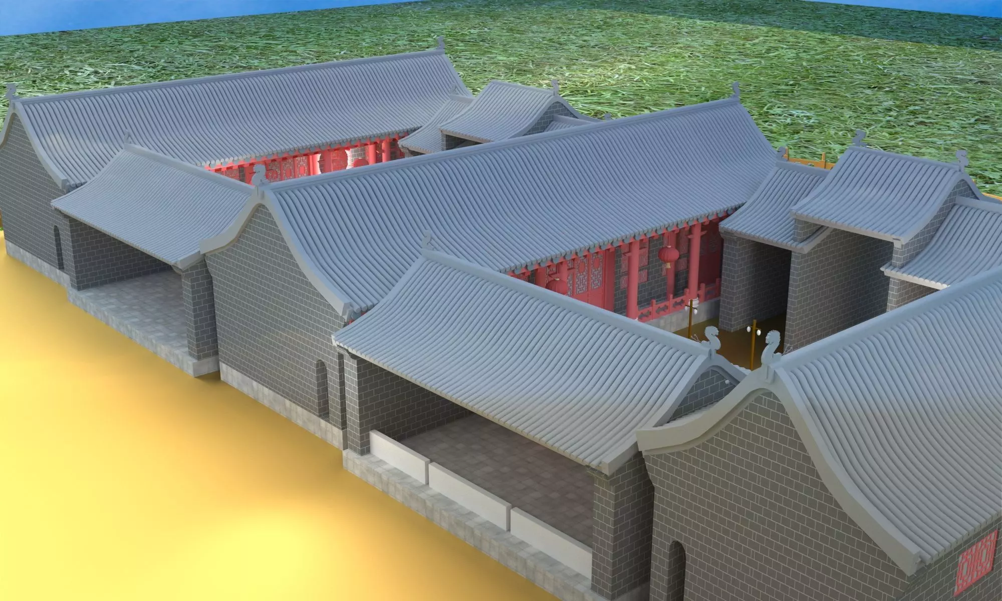 Chinese ancient  house 3D model_0