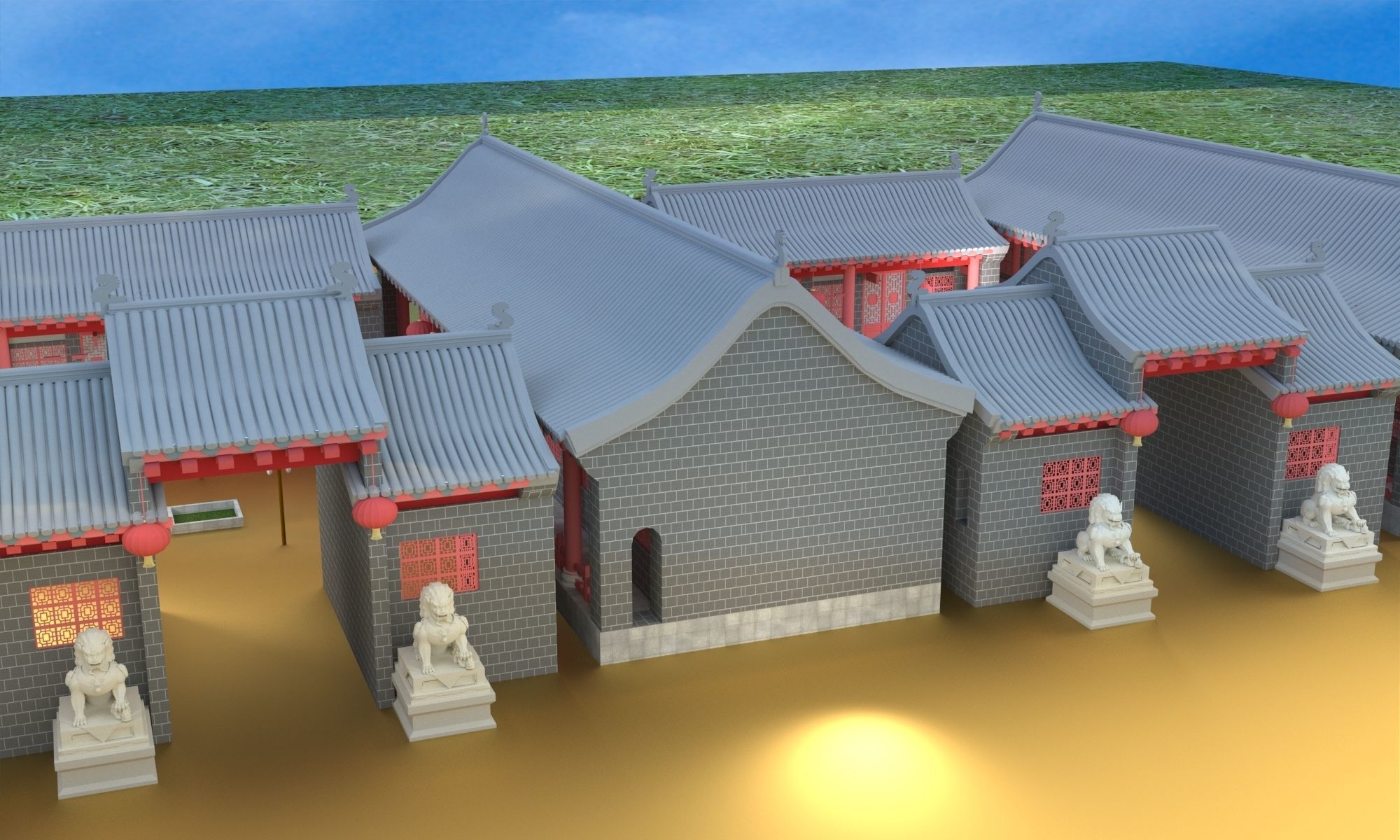 Chinese ancient  house 3D model_2