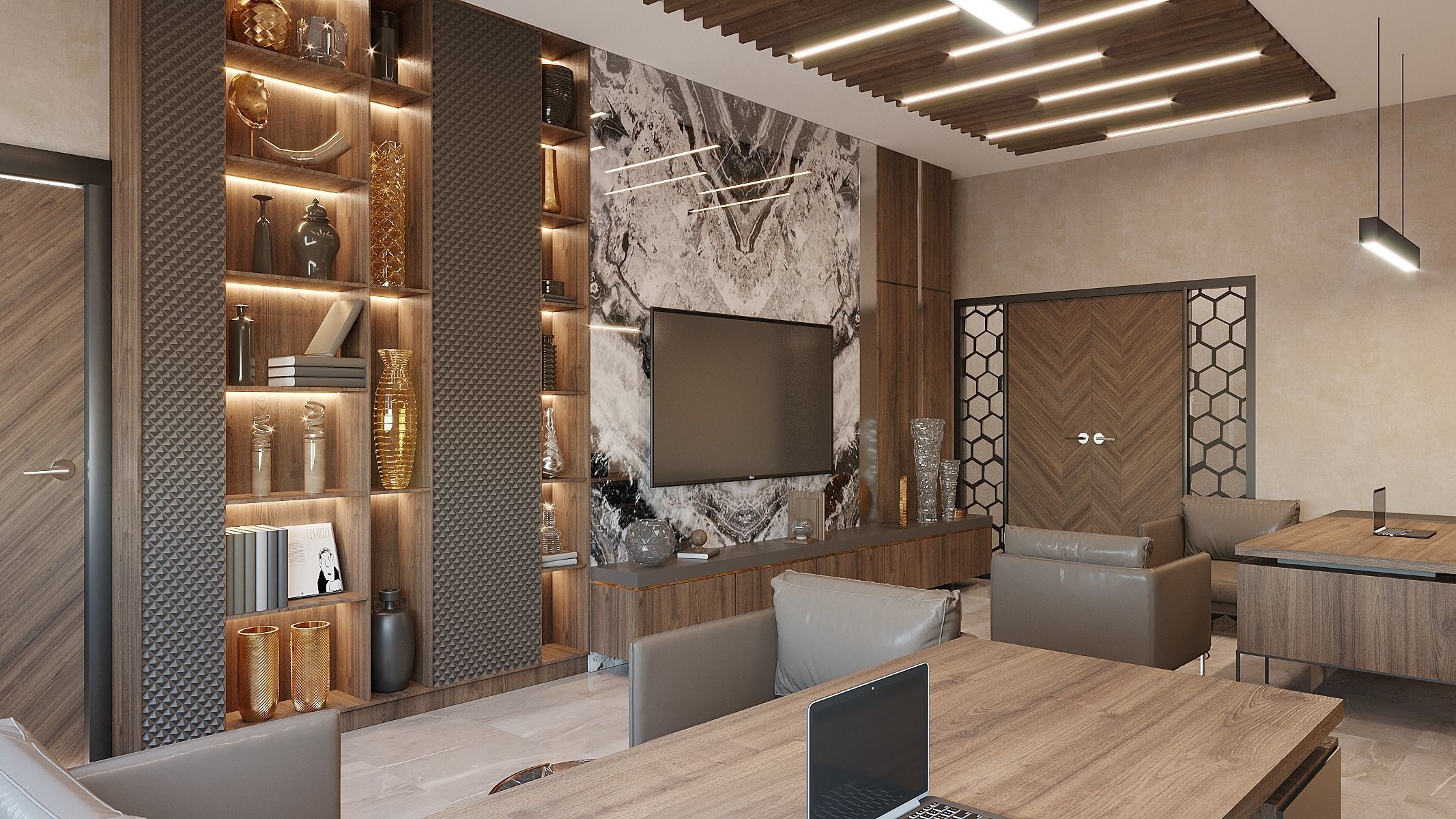 Modern Office Interior 3D model_1