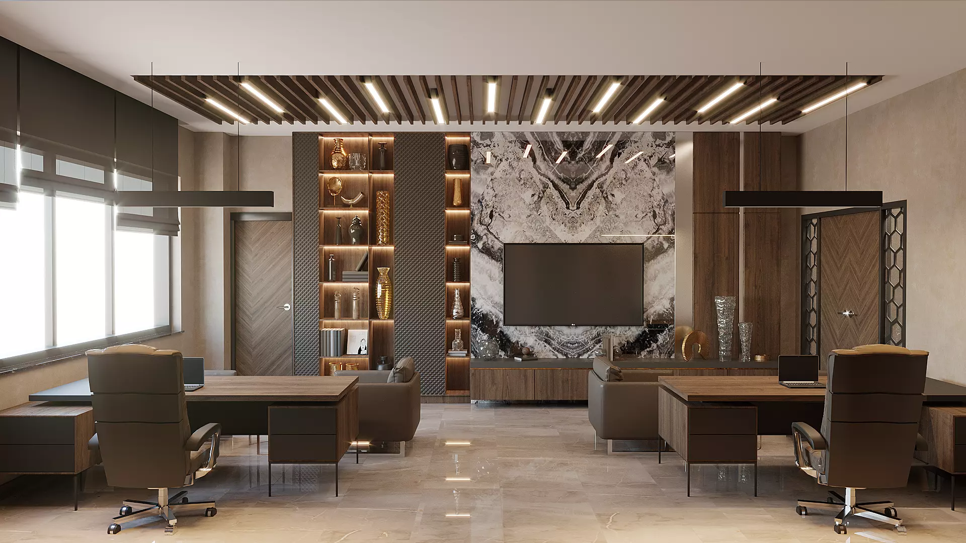 Modern Office Interior 3D model_0