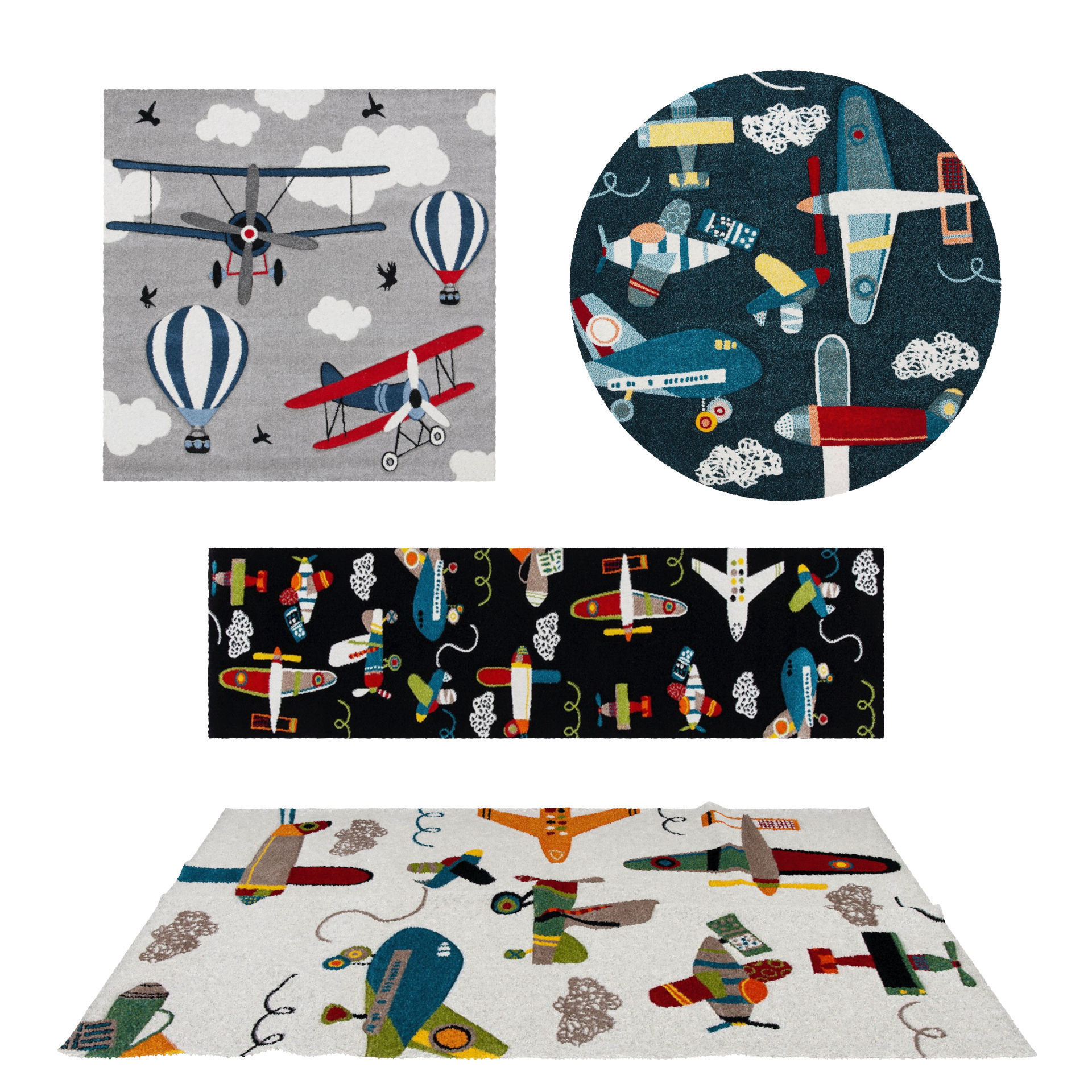 4 in 1 Rug Collection No 23 Low-poly 3D model_9