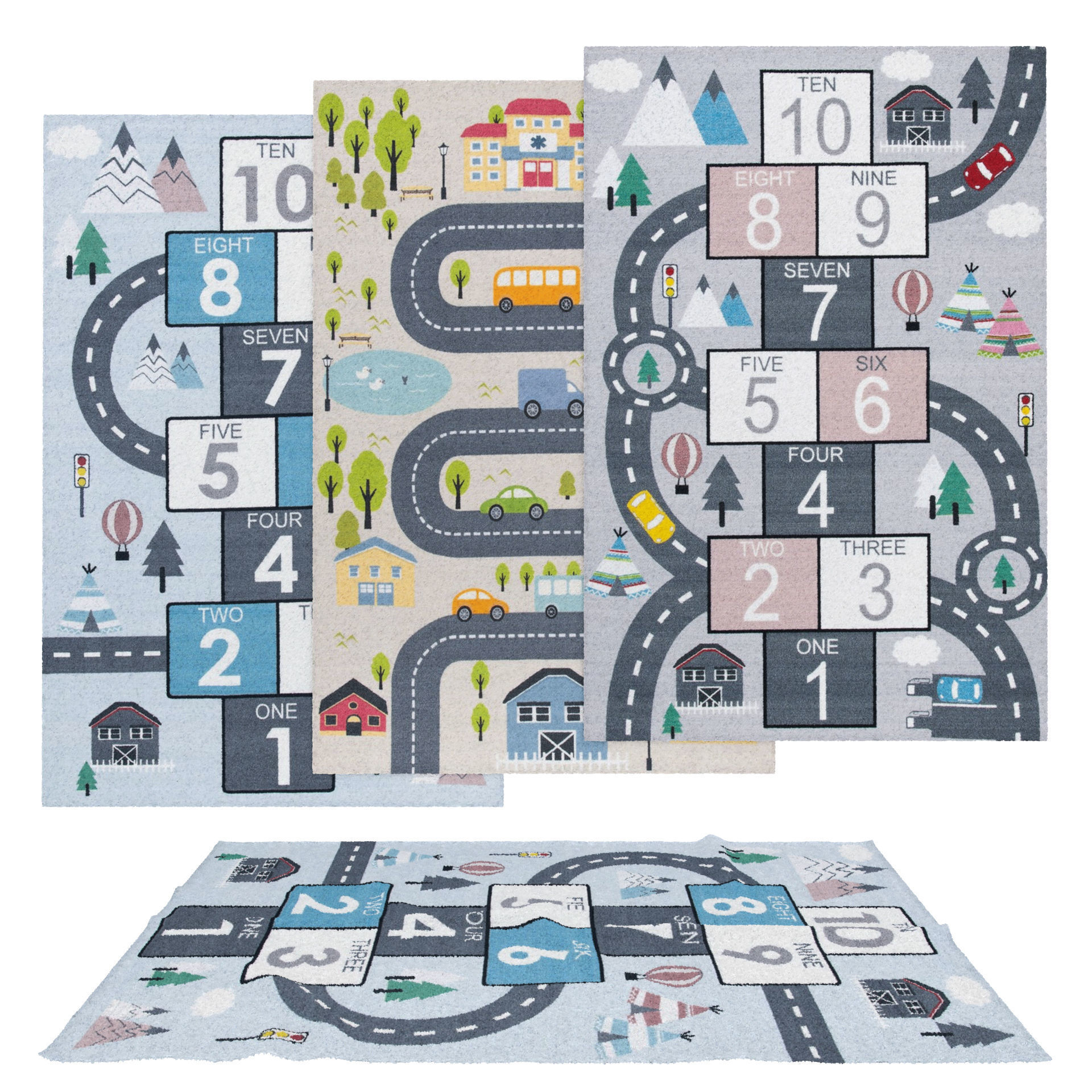 4 in 1 Rug Collection No 23 Low-poly 3D model_1