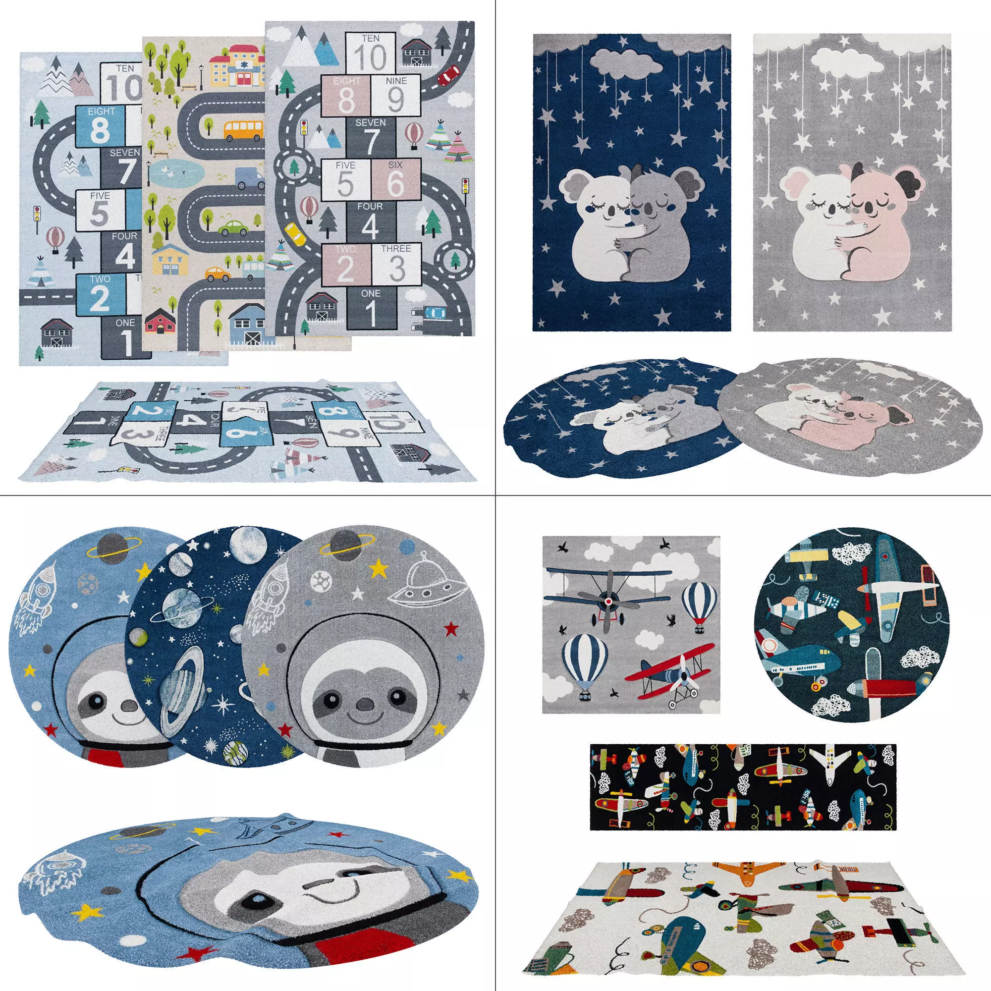 4 in 1 Rug Collection No 23 Low-poly 3D model_0