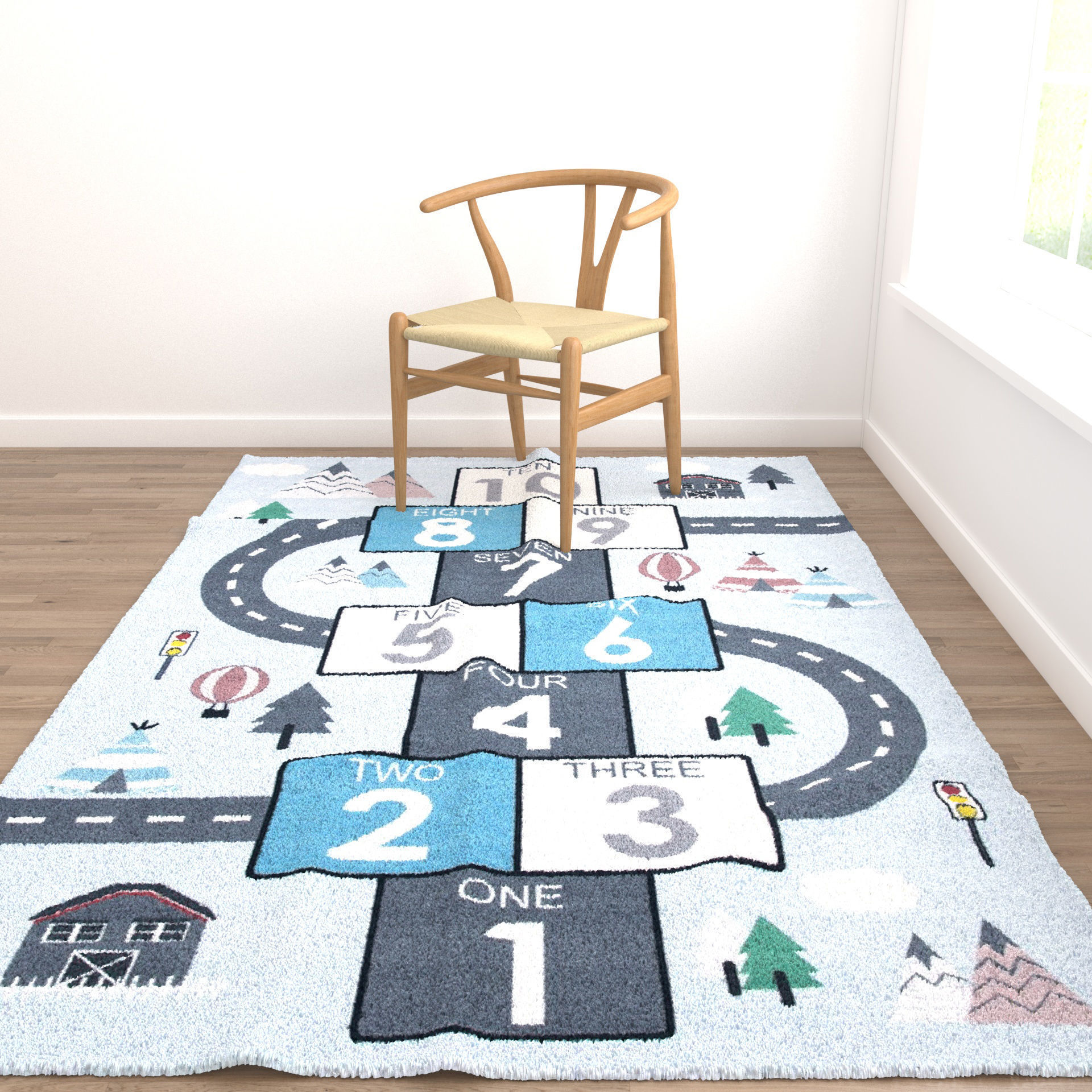 4 in 1 Rug Collection No 23 Low-poly 3D model_2