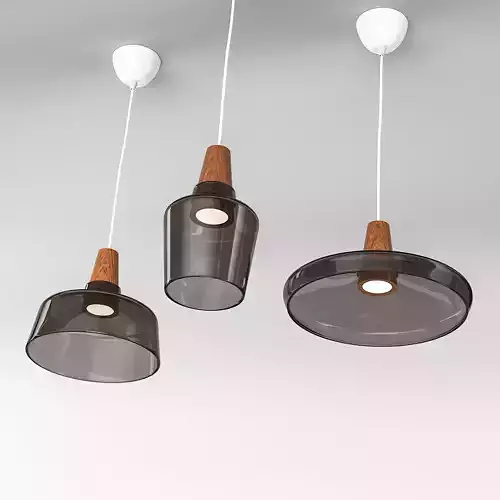 Set of 3 pendant lights 3D model
