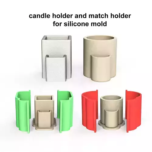 CANDLE AND MATCH HOLDER FOR SILICONE MOLD