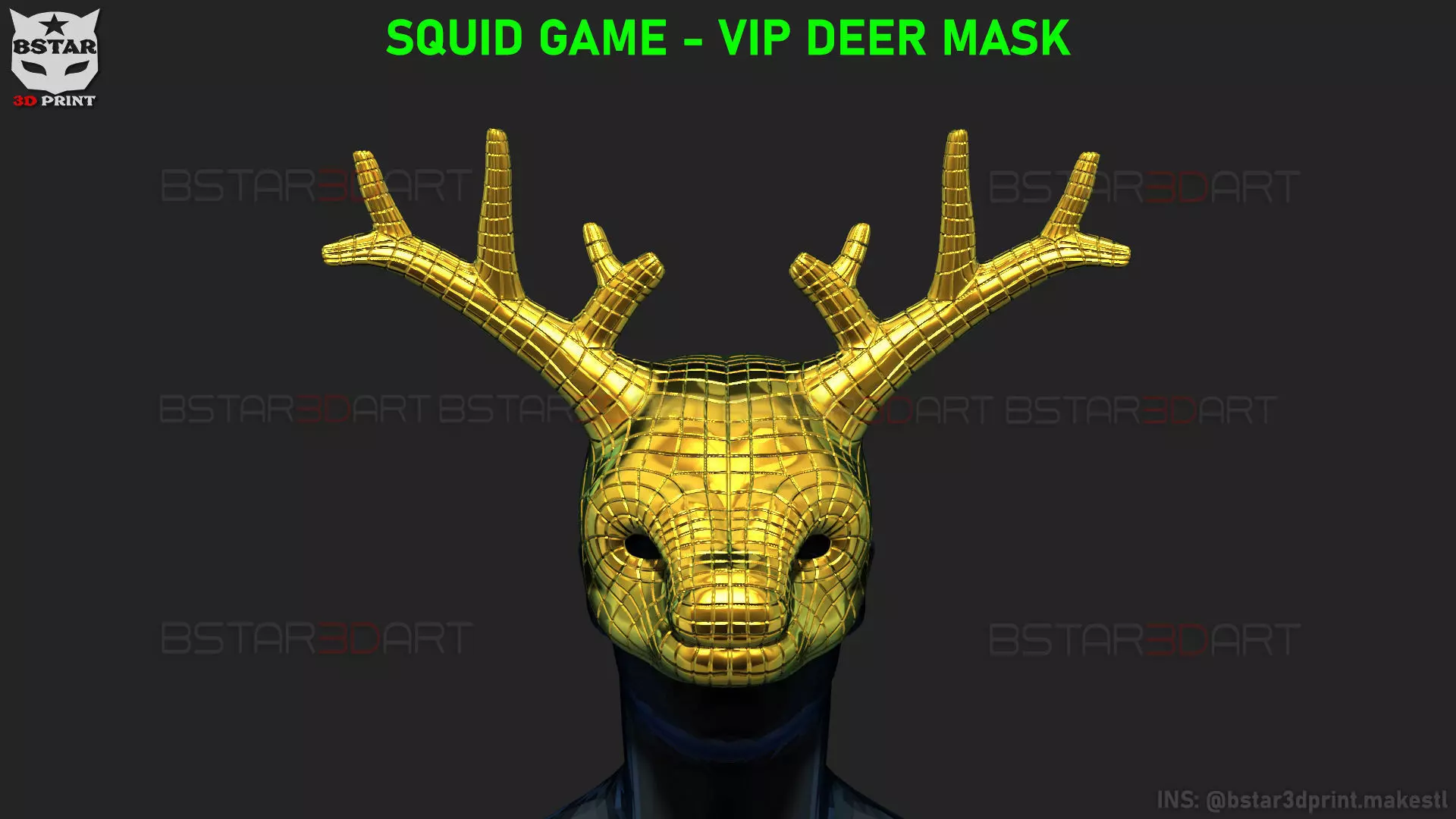 Squid Game Mask - Vip Deer Mask Cosplay 3D print model_0