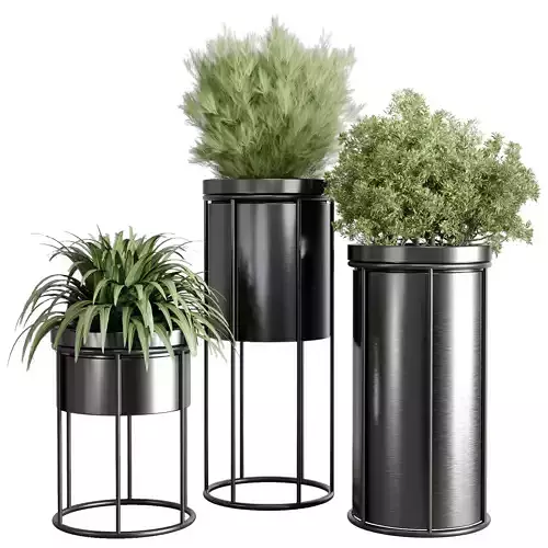 Collection Indoor Outdoor plant stand metal vase 12 3D model