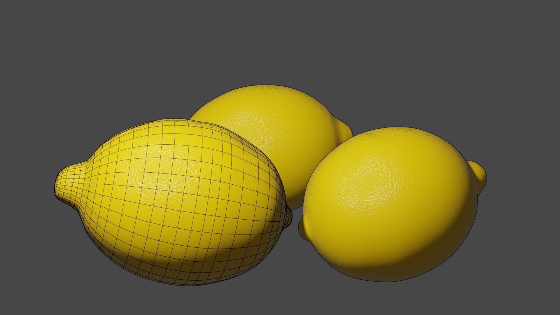 Lemons three Low-poly 3D model_2