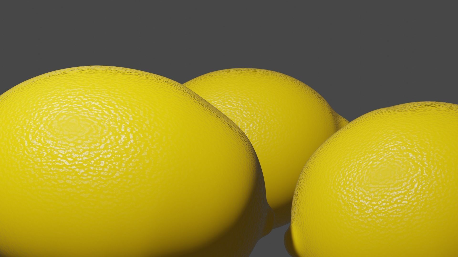 Lemons three Low-poly 3D model_1