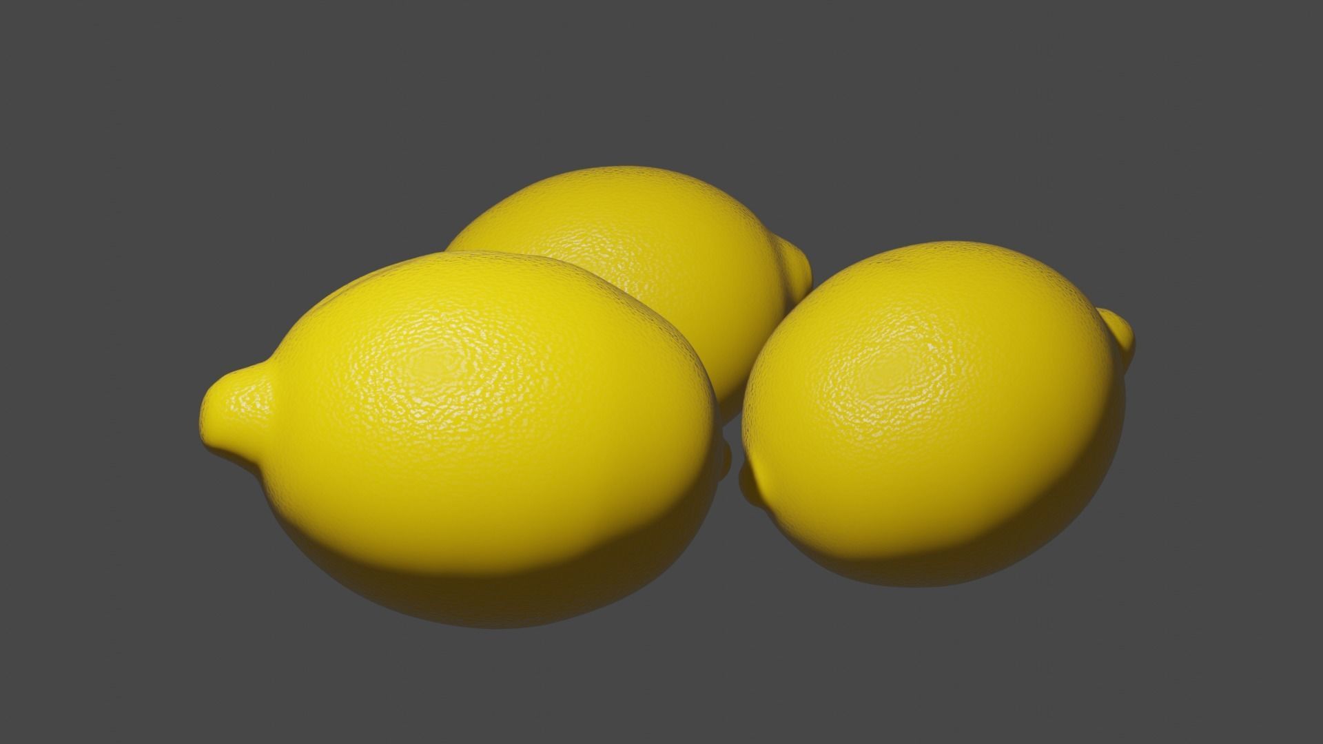 Lemons three Low-poly 3D model_4