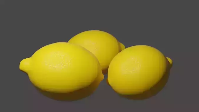 Lemons three Low-poly 3D model