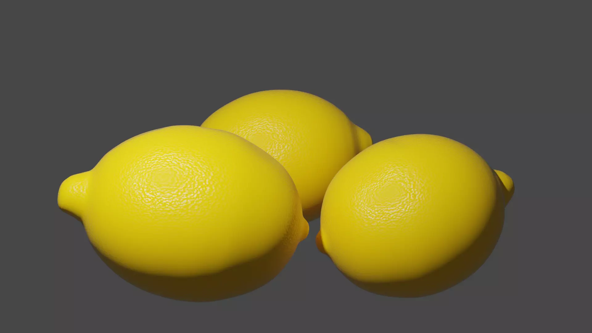 Lemons three Low-poly 3D model_0