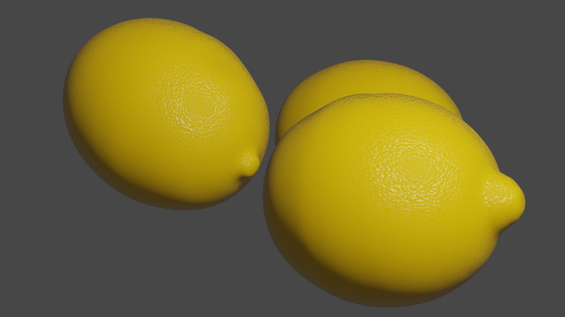 Lemons three Low-poly 3D model_3