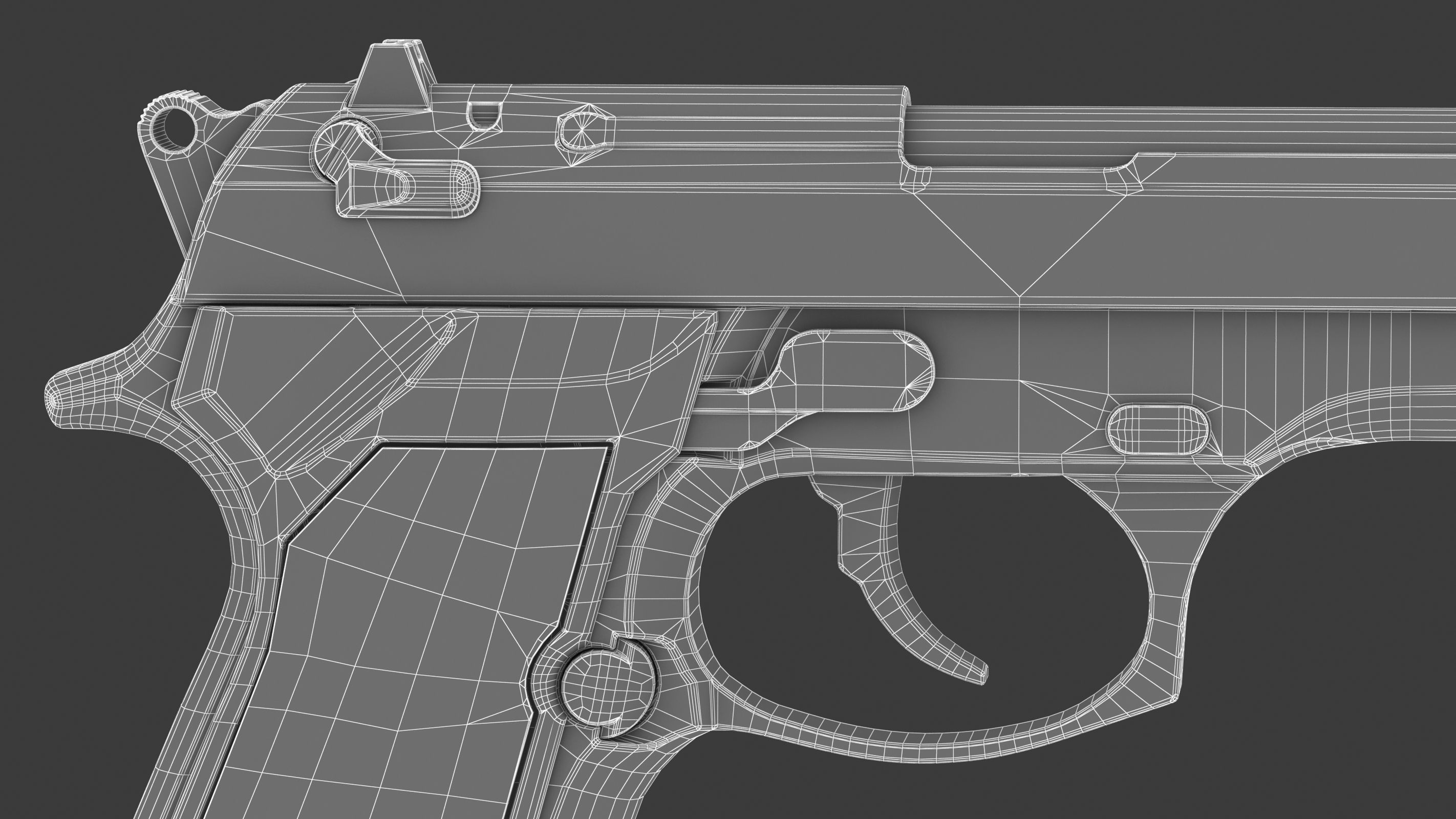 Beretta 92 Low Poly Low-poly 3D model_20