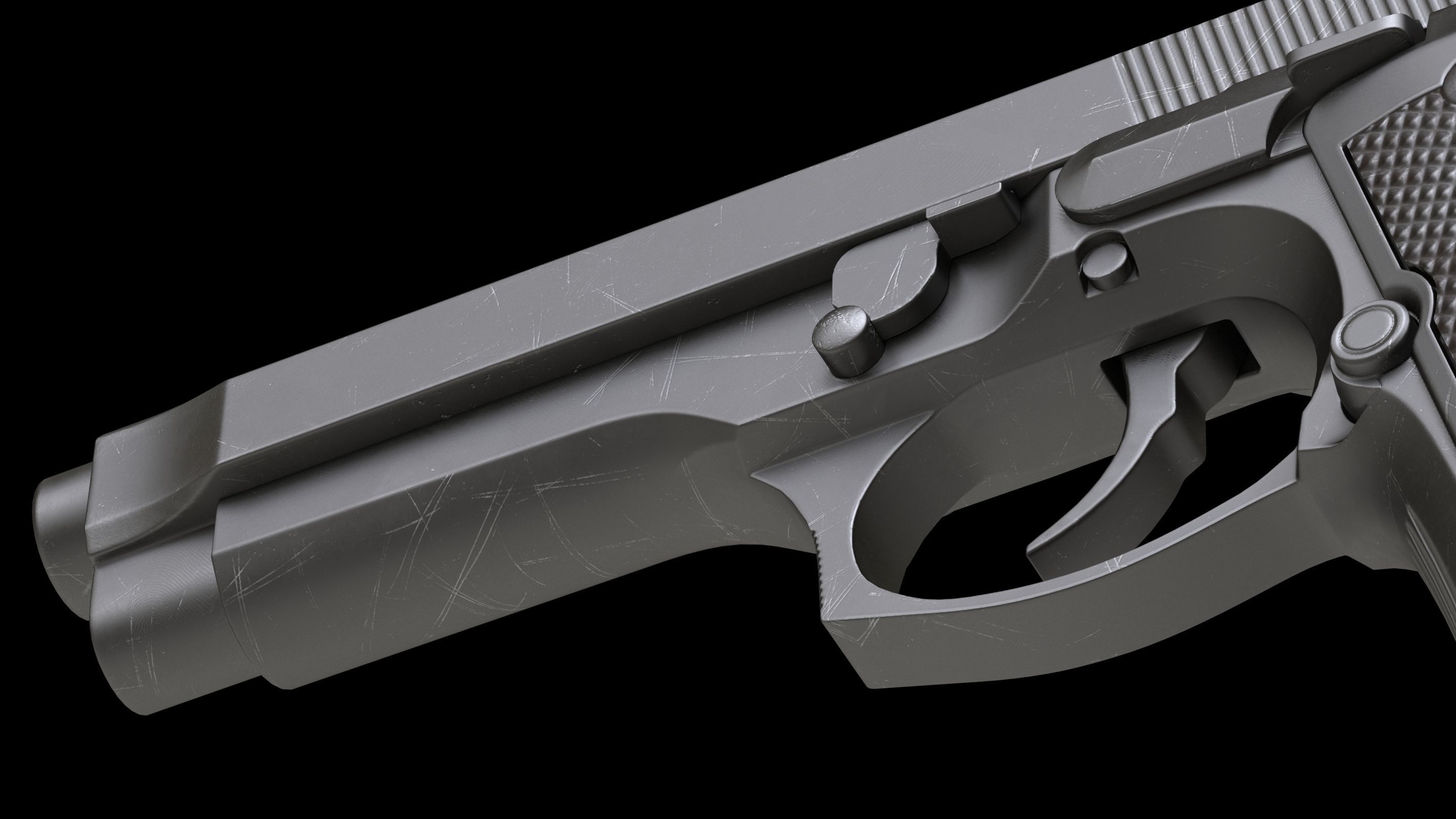 Beretta 92 Low Poly Low-poly 3D model_10
