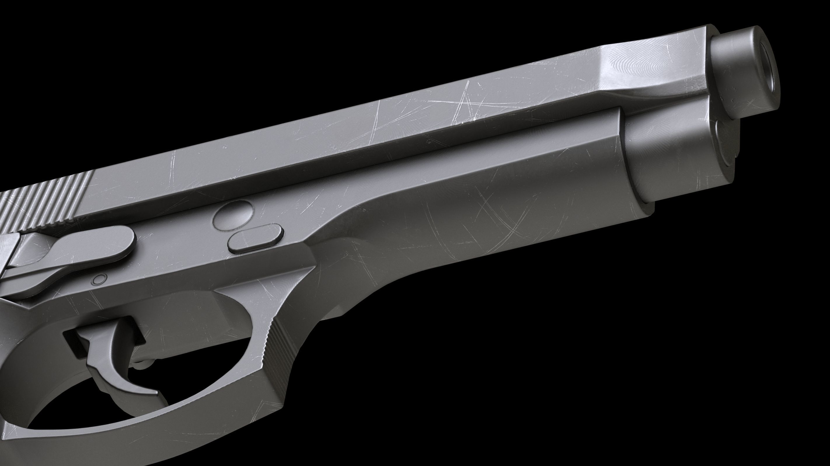 Beretta 92 Low Poly Low-poly 3D model_12