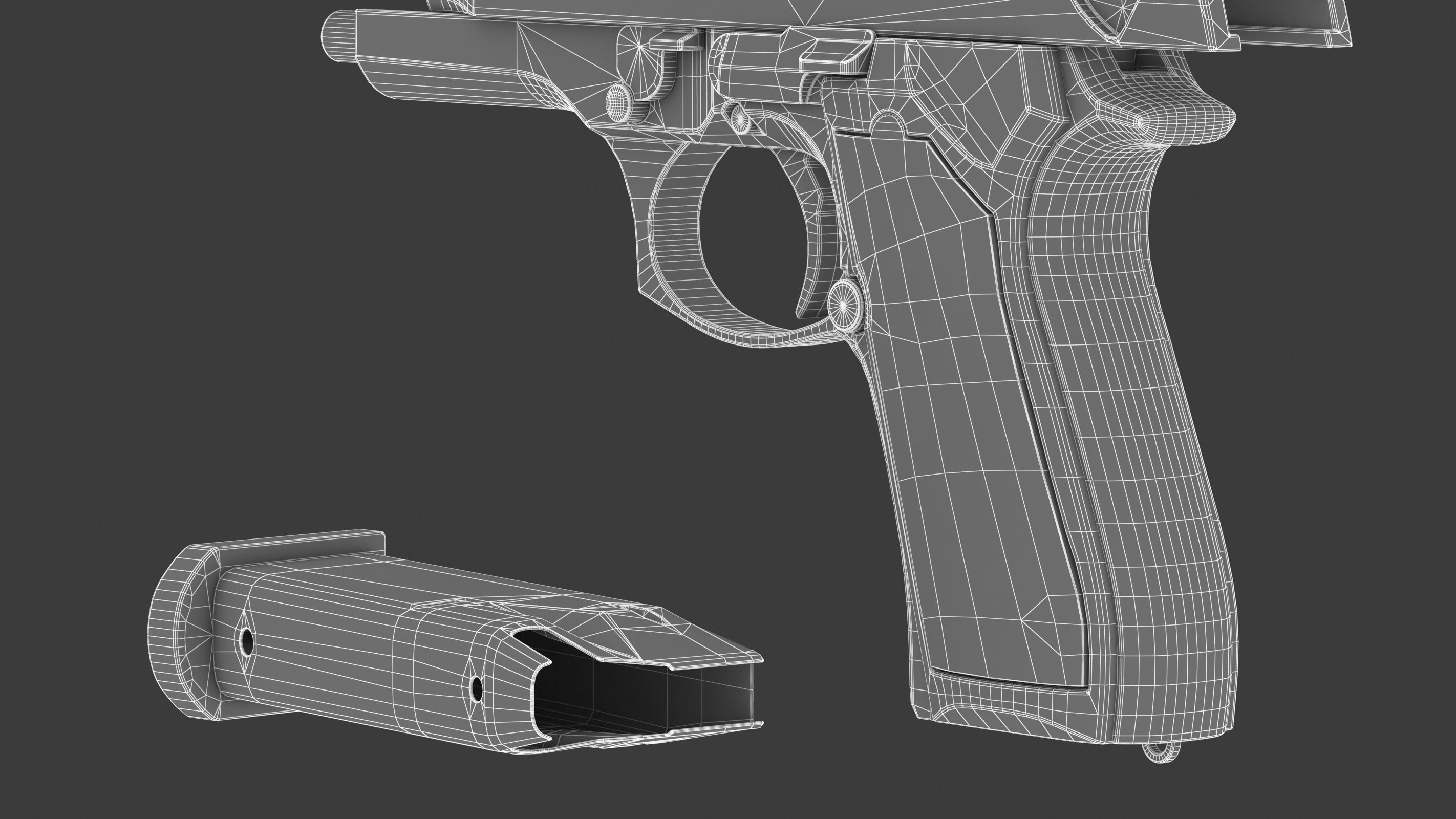 Beretta 92 Low Poly Low-poly 3D model_29