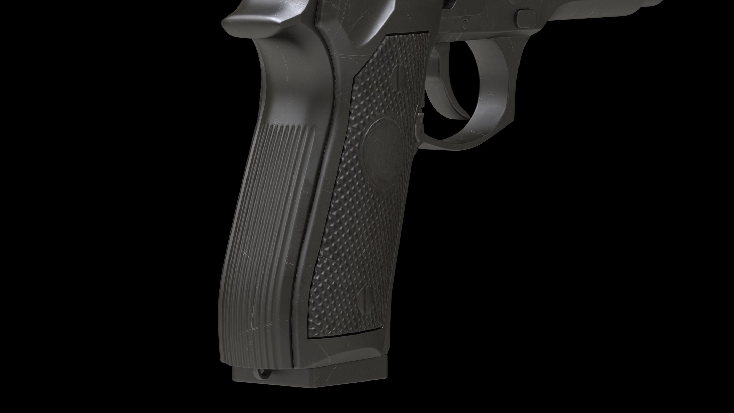Beretta 92 Low Poly Low-poly 3D model_6
