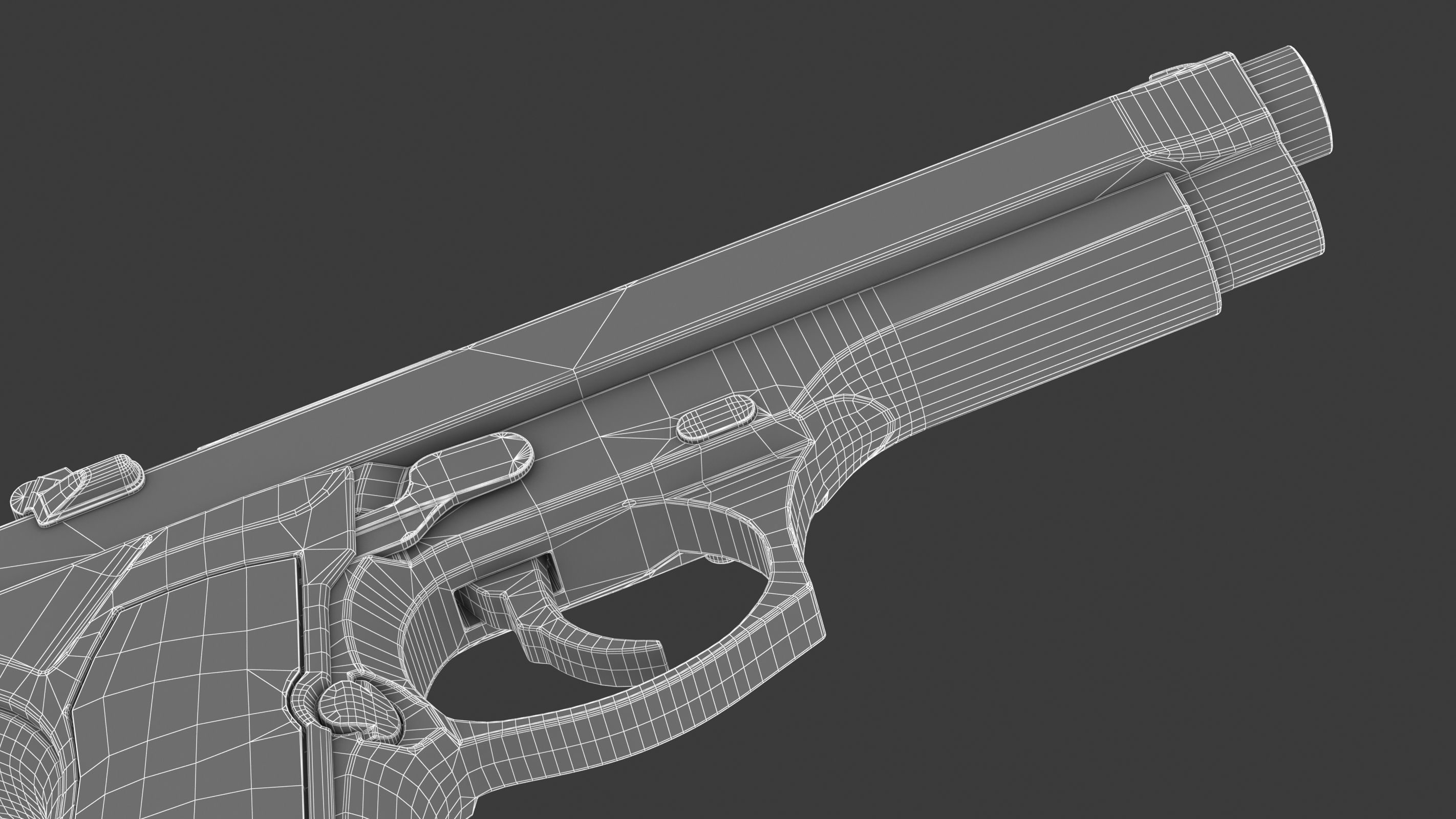 Beretta 92 Low Poly Low-poly 3D model_27