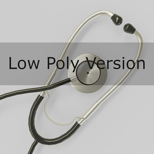 Medical stethoscope rigged LowPoly version Low-poly 3D model