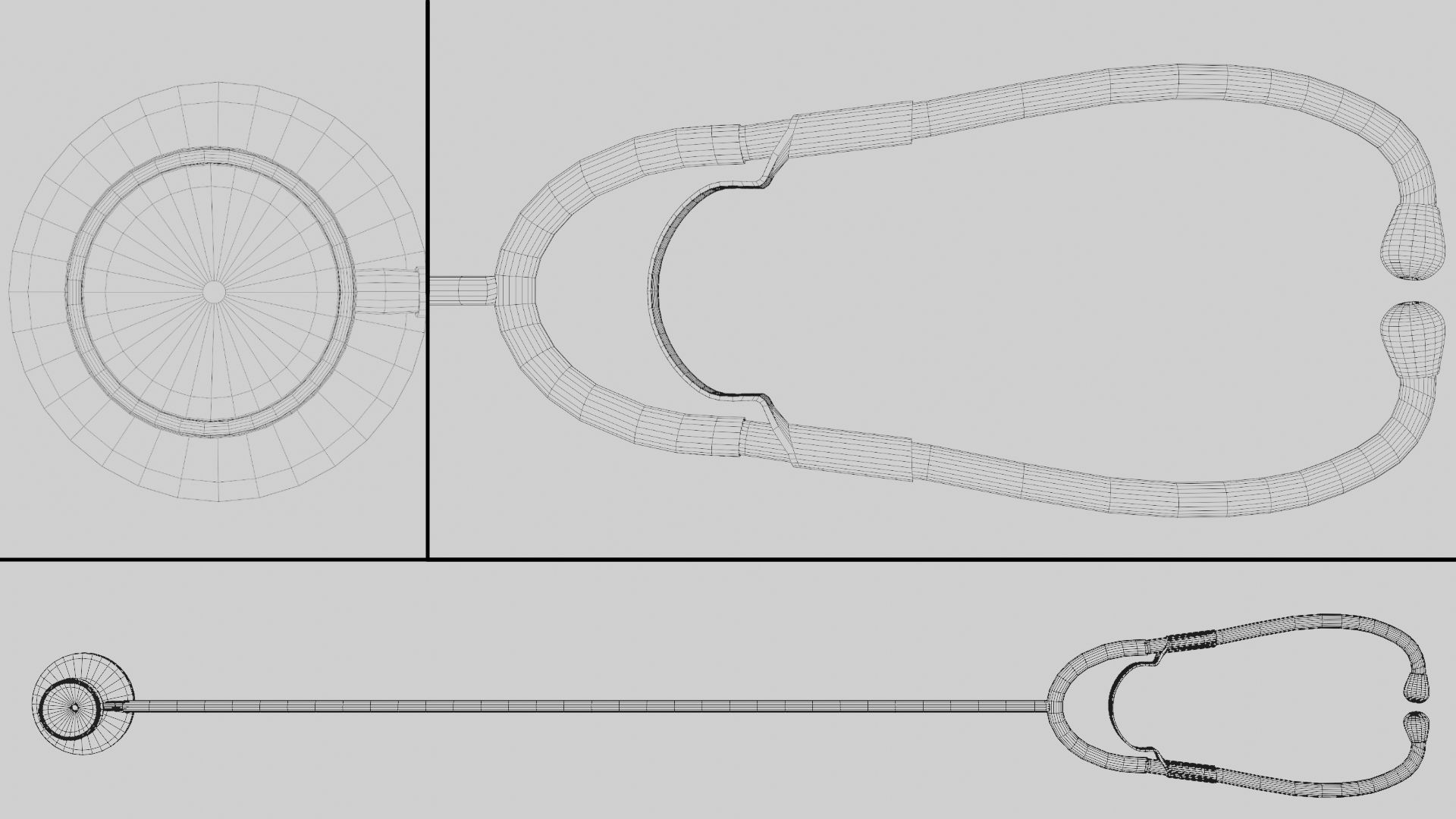 Medical stethoscope rigged LowPoly version Low-poly 3D model_5
