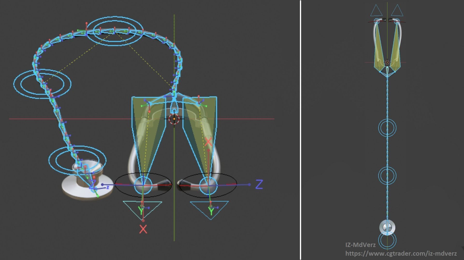 Medical stethoscope rigged LowPoly version Low-poly 3D model_1
