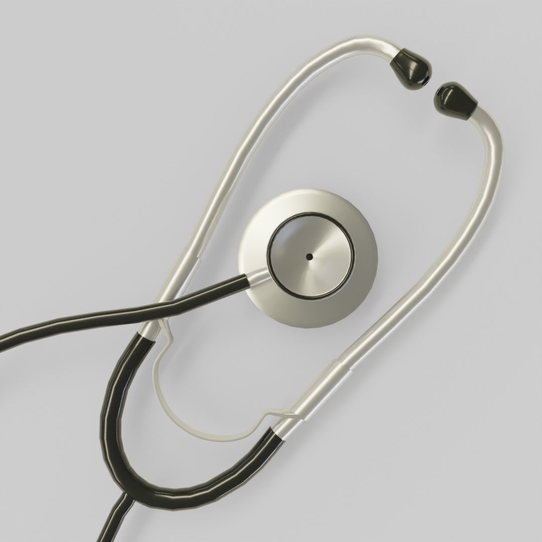 Medical stethoscope rigged LowPoly version Low-poly 3D model_6