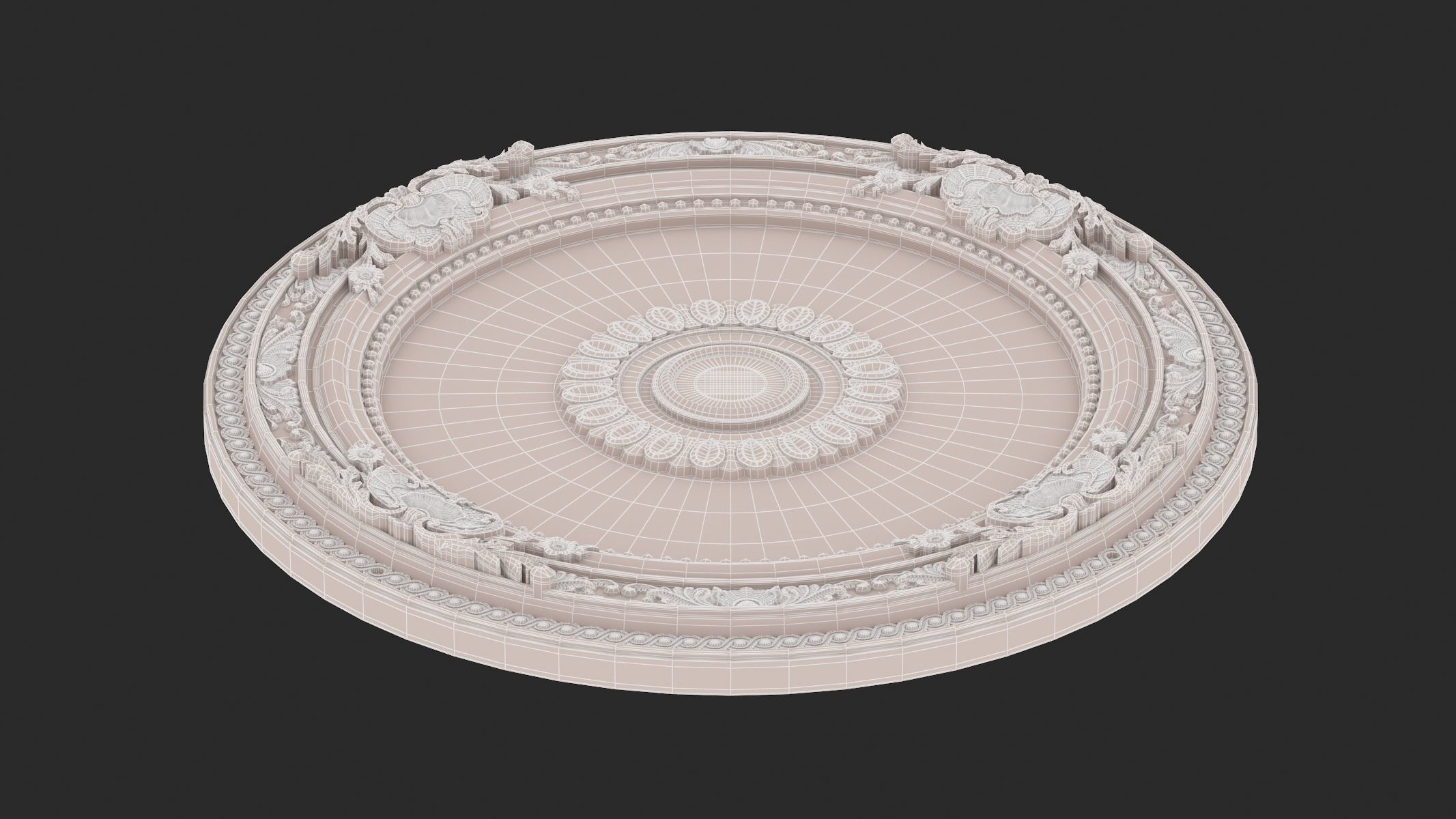 Classic Ceiling Medallion 46 3D model_9