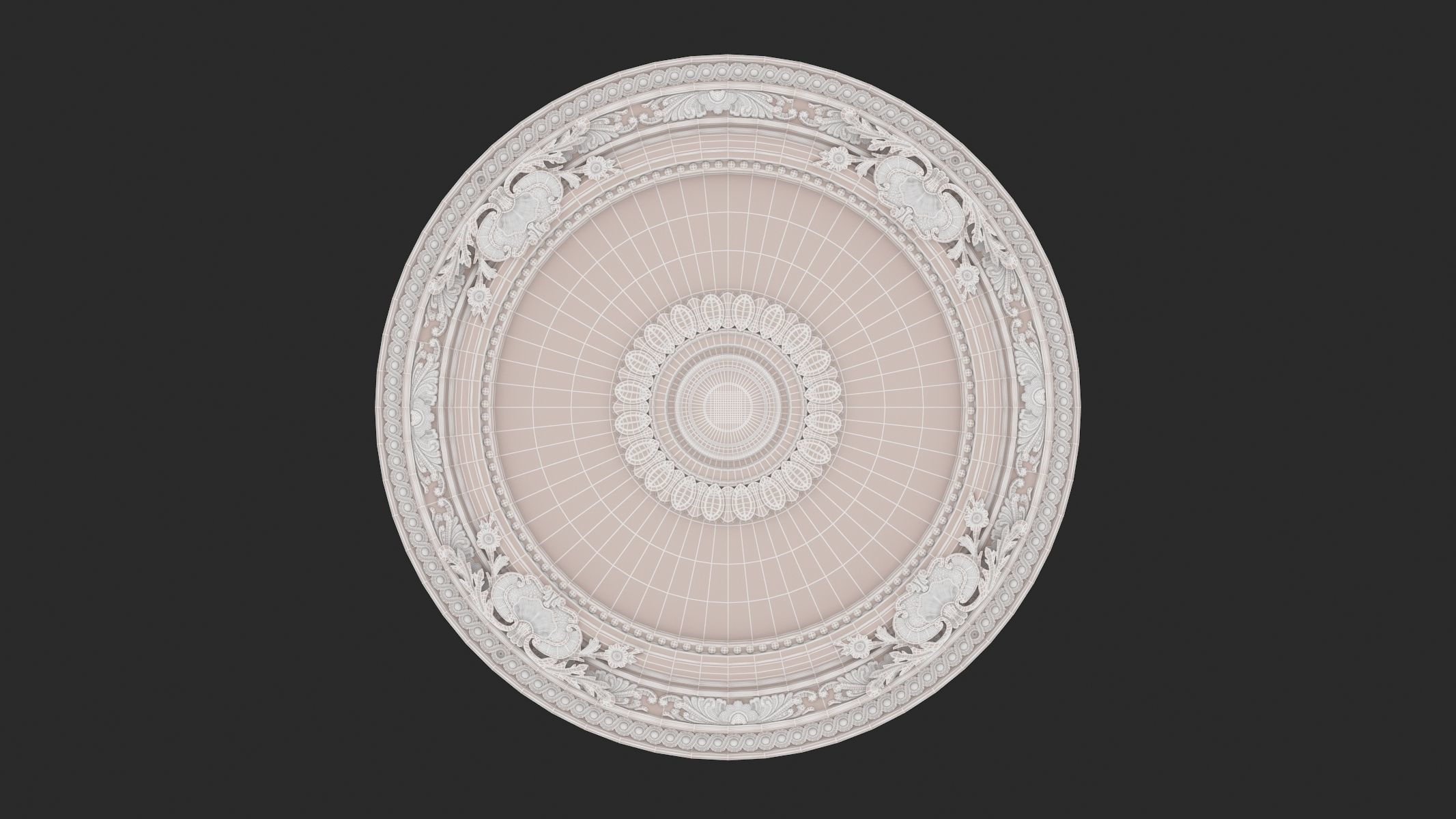 Classic Ceiling Medallion 46 3D model_5