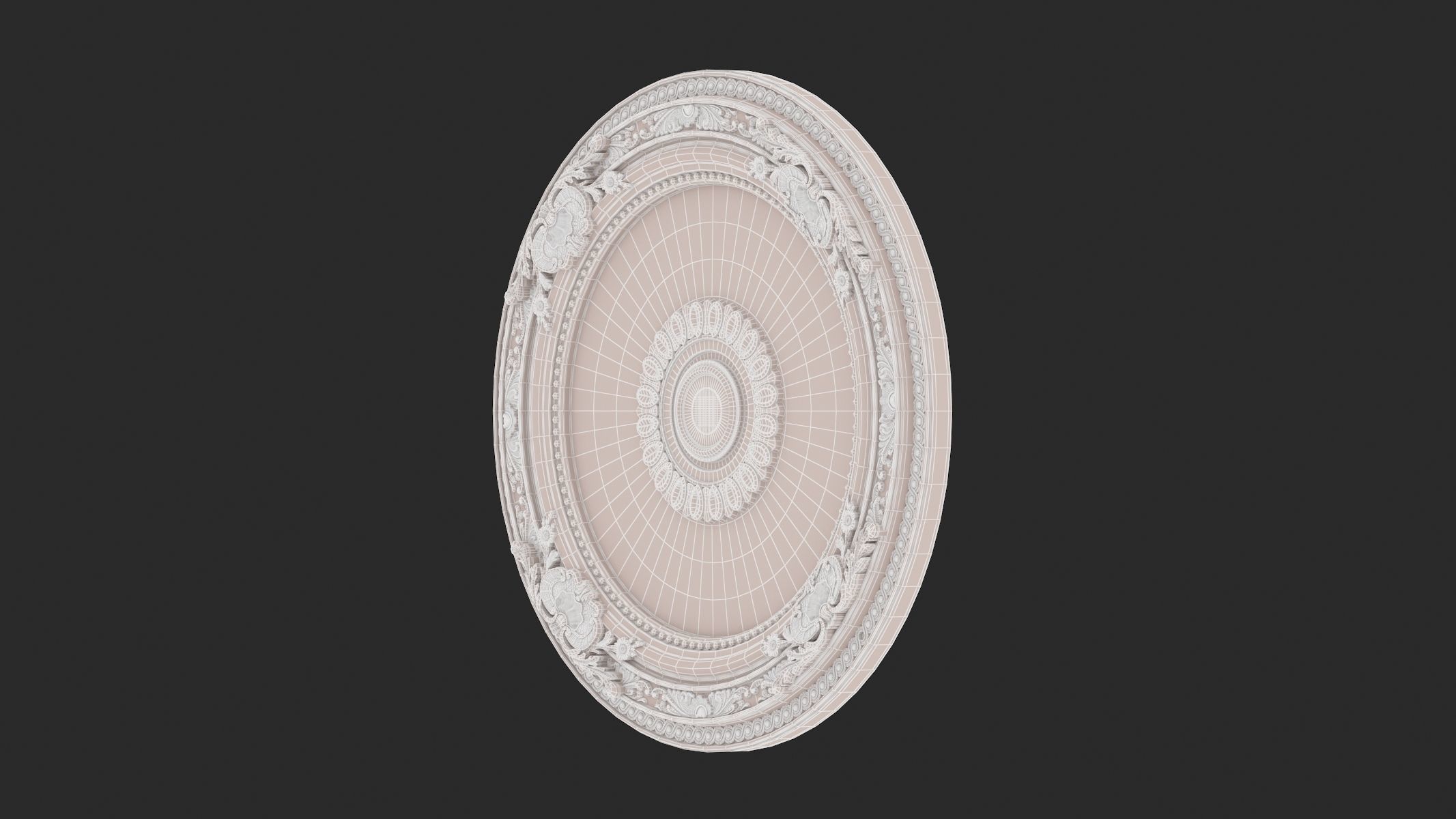 Classic Ceiling Medallion 46 3D model_7