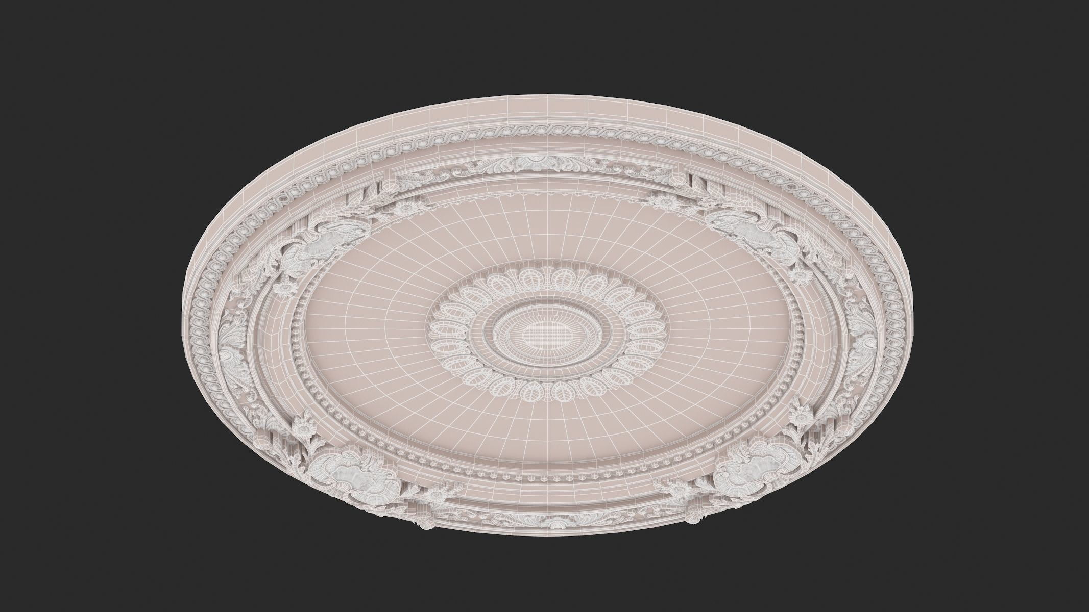 Classic Ceiling Medallion 46 3D model_8