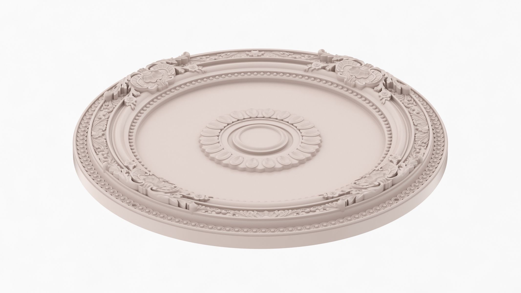 Classic Ceiling Medallion 46 3D model_4