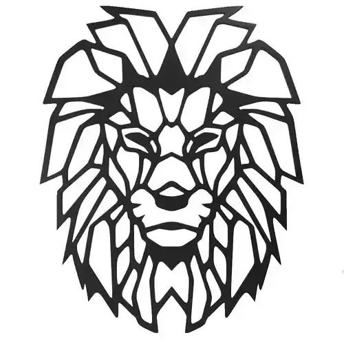 Lion head abstract panel for wall 3D model