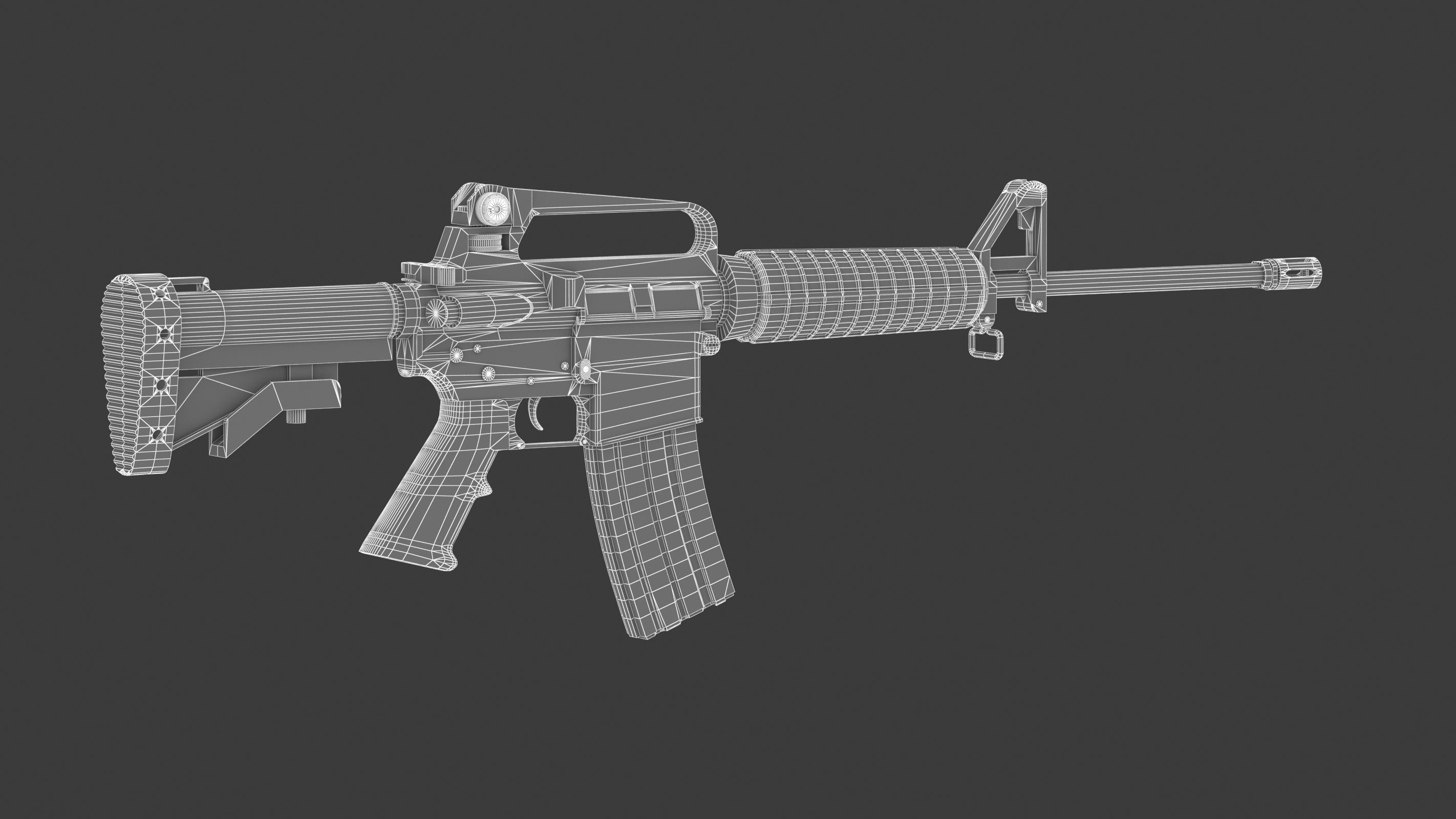 Colt AR-15 Low Poly  Low-poly 3D model_15