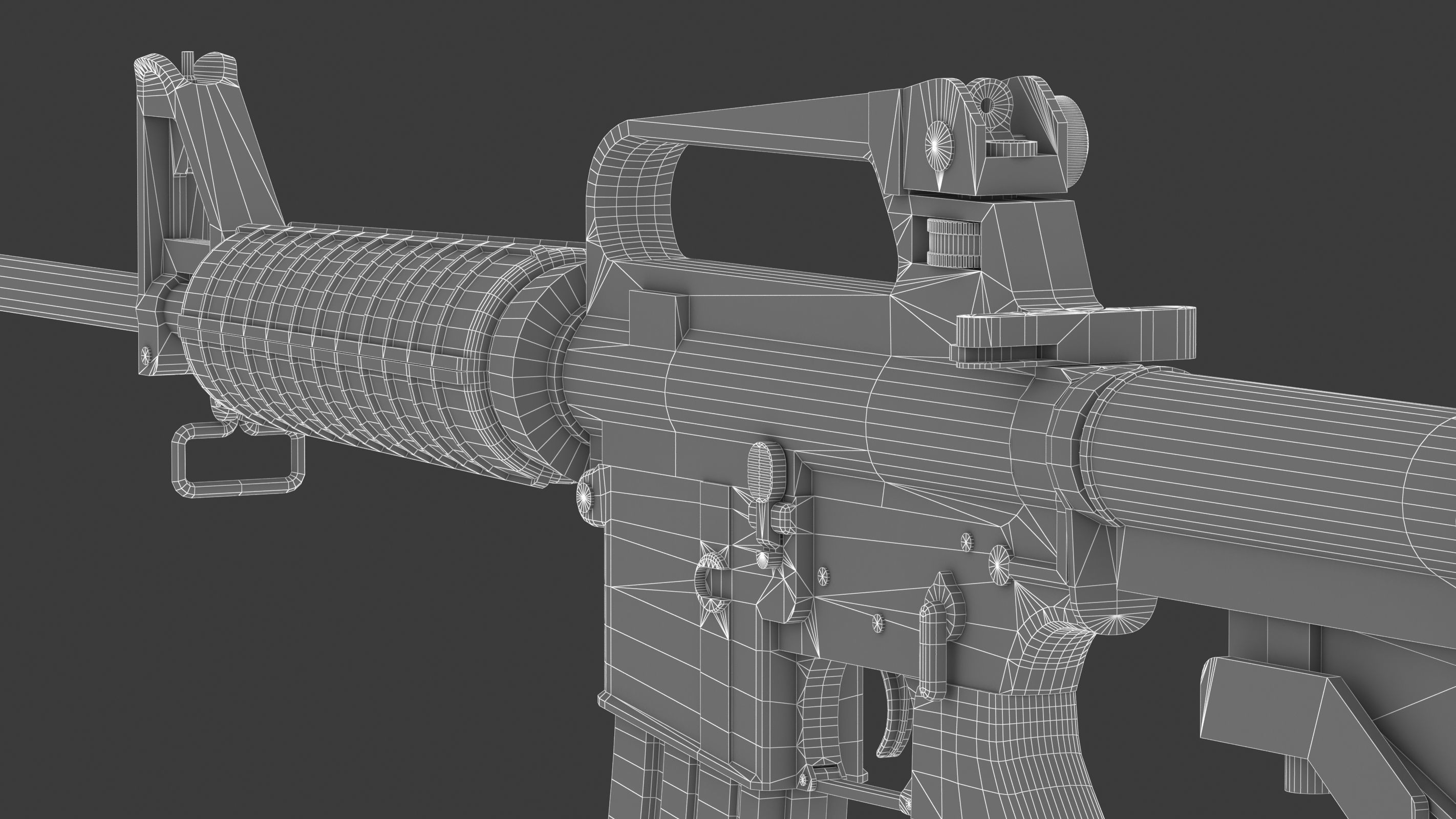 Colt AR-15 Low Poly  Low-poly 3D model_21