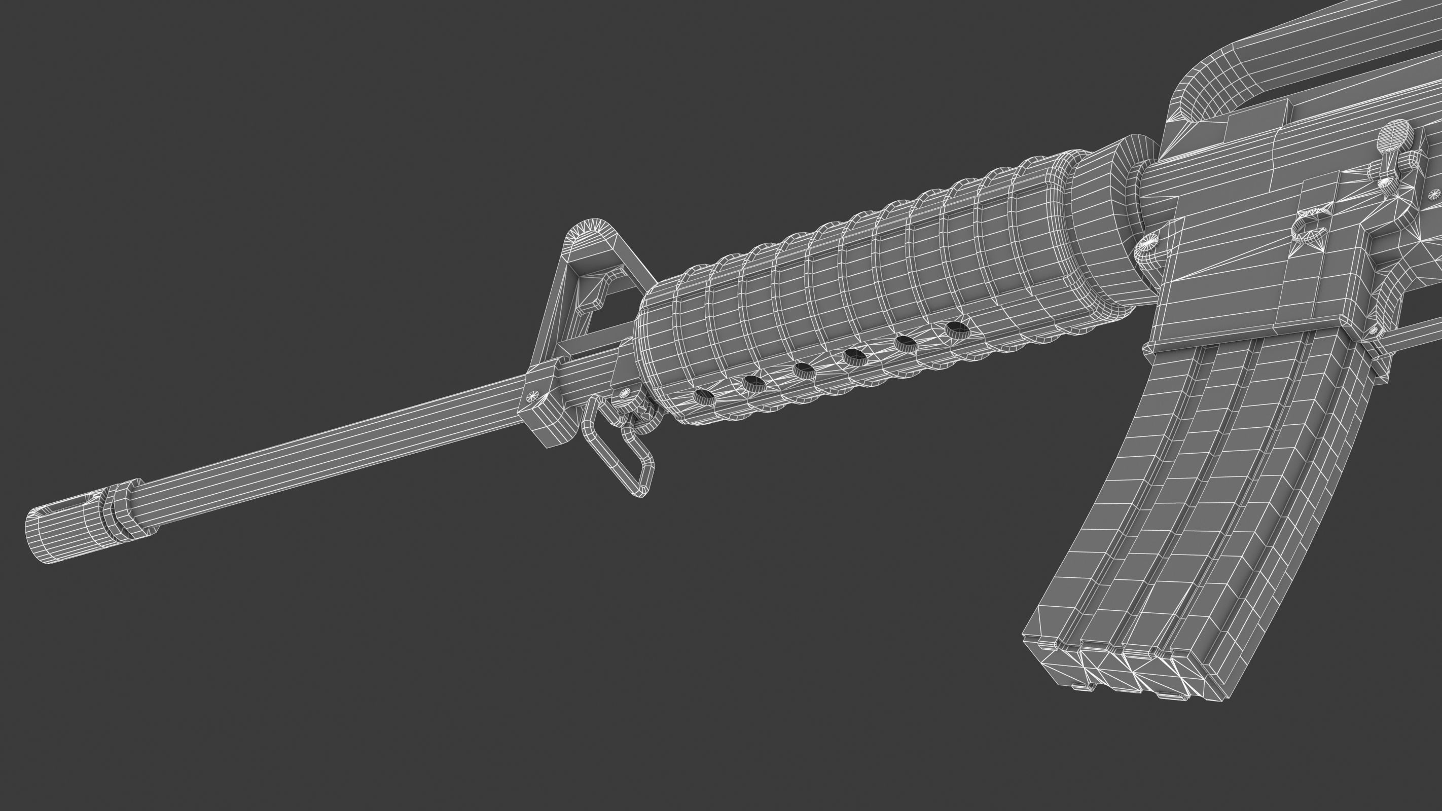 Colt AR-15 Low Poly  Low-poly 3D model_25