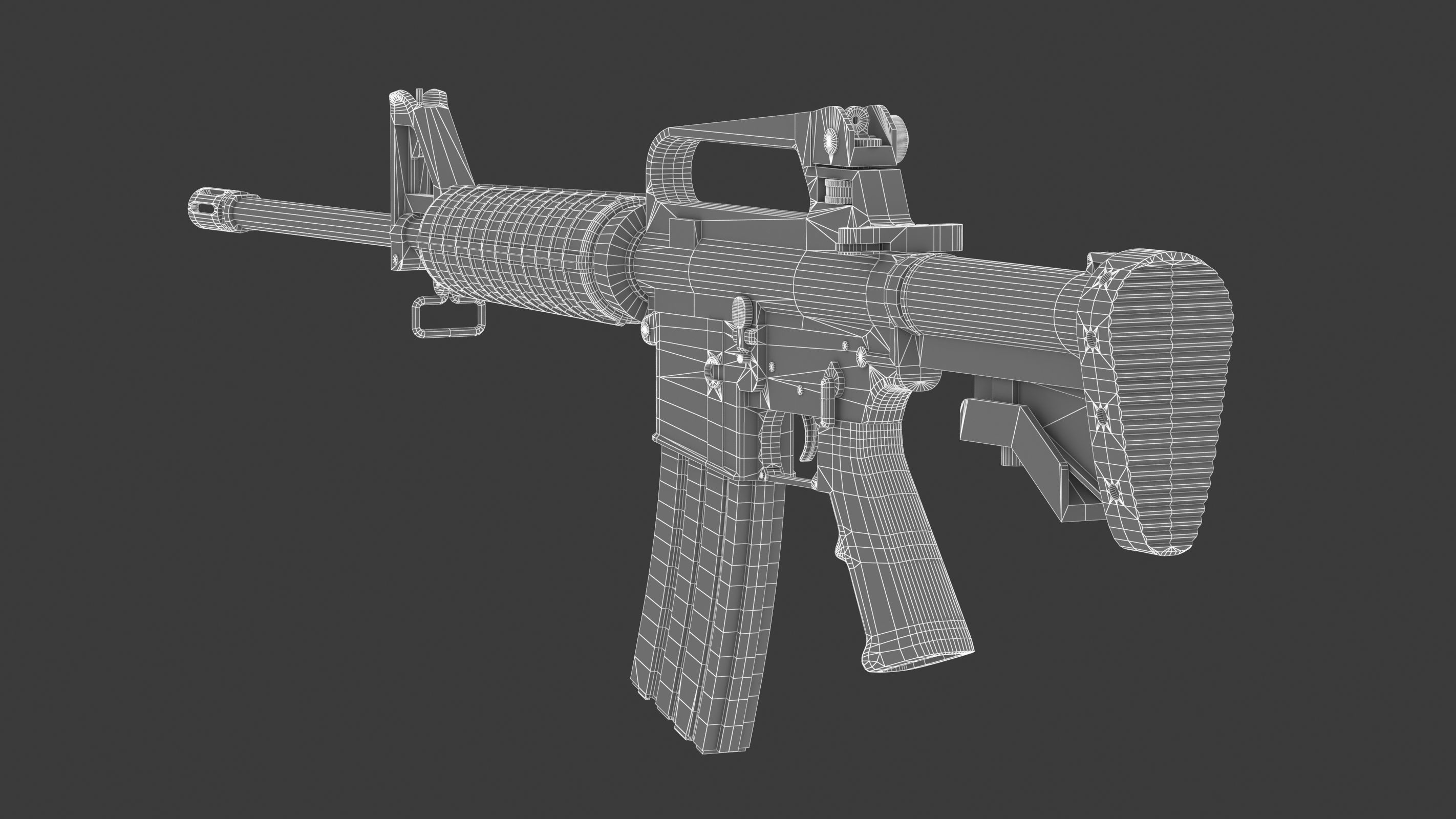 Colt AR-15 Low Poly  Low-poly 3D model_16