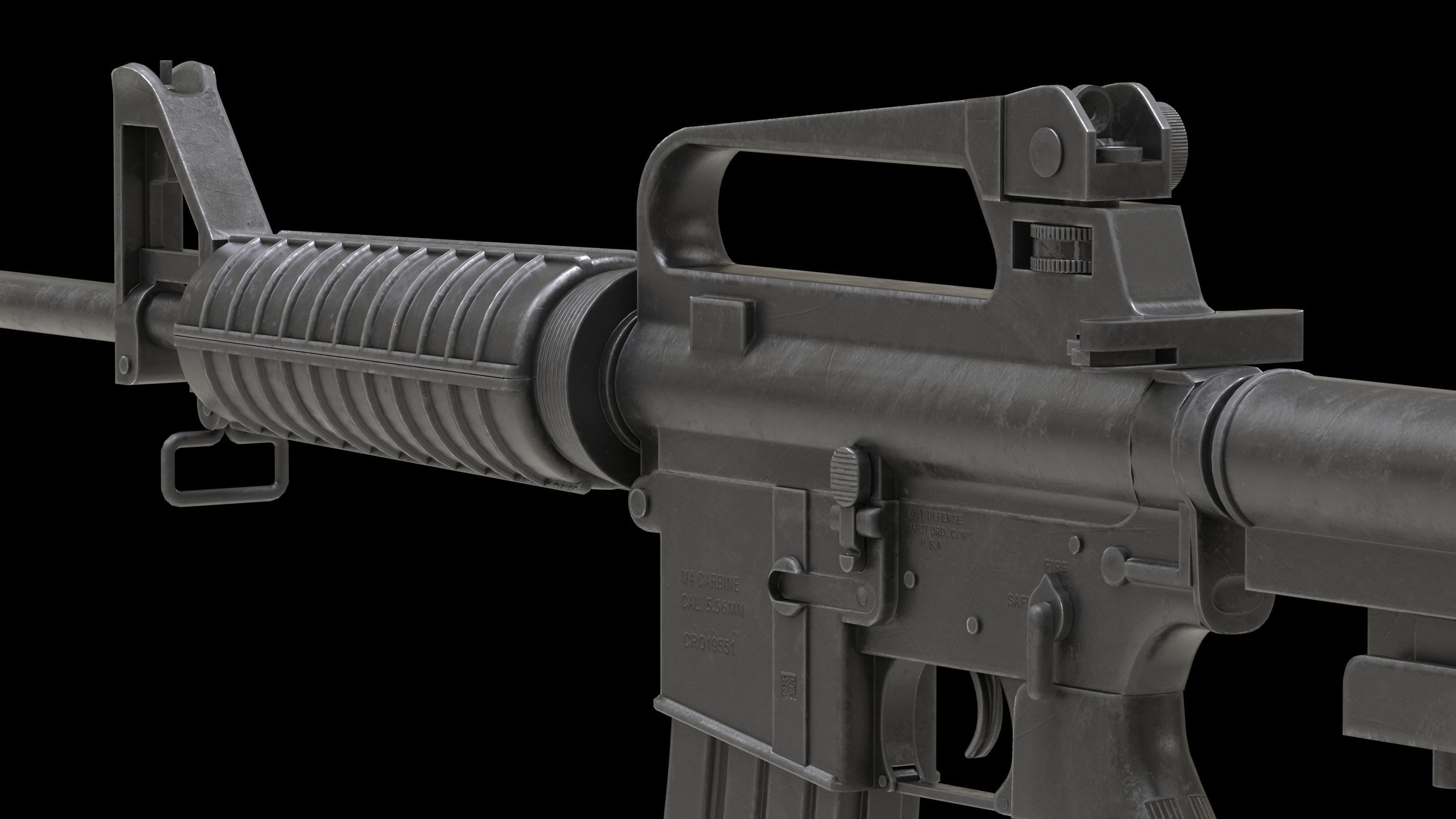 Colt AR-15 Low Poly  Low-poly 3D model_6