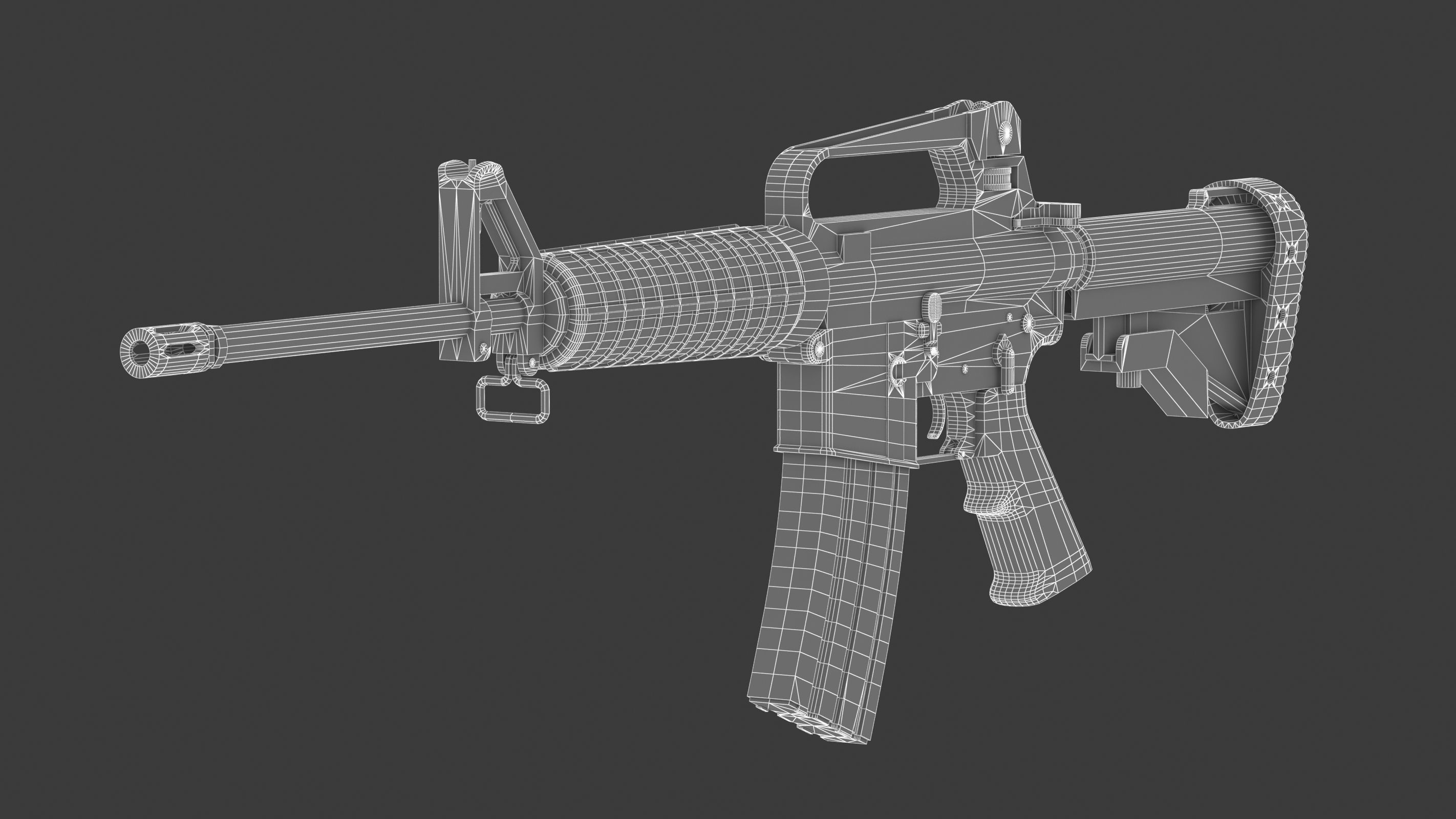 Colt AR-15 Low Poly  Low-poly 3D model_18