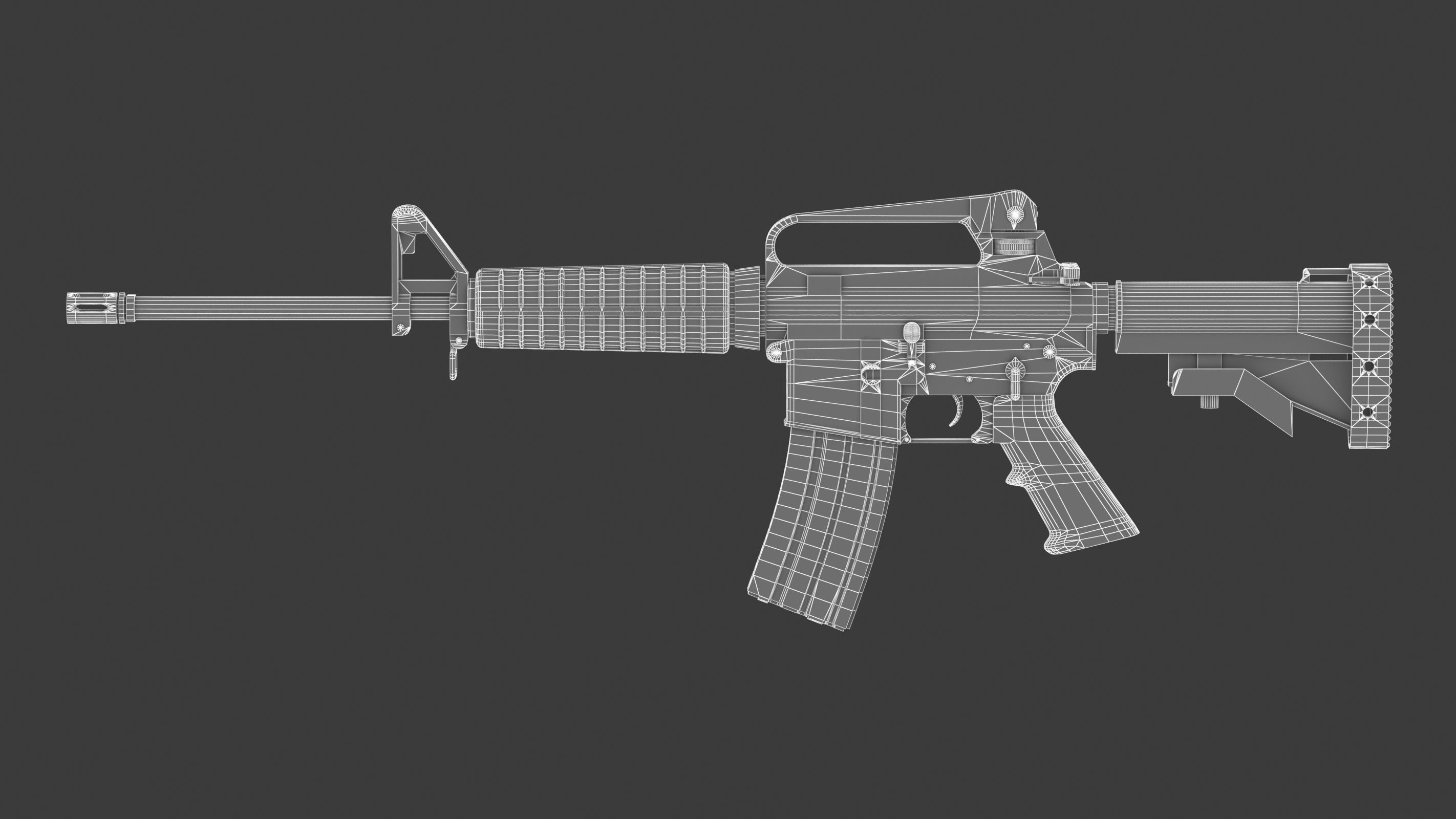 Colt AR-15 Low Poly  Low-poly 3D model_17