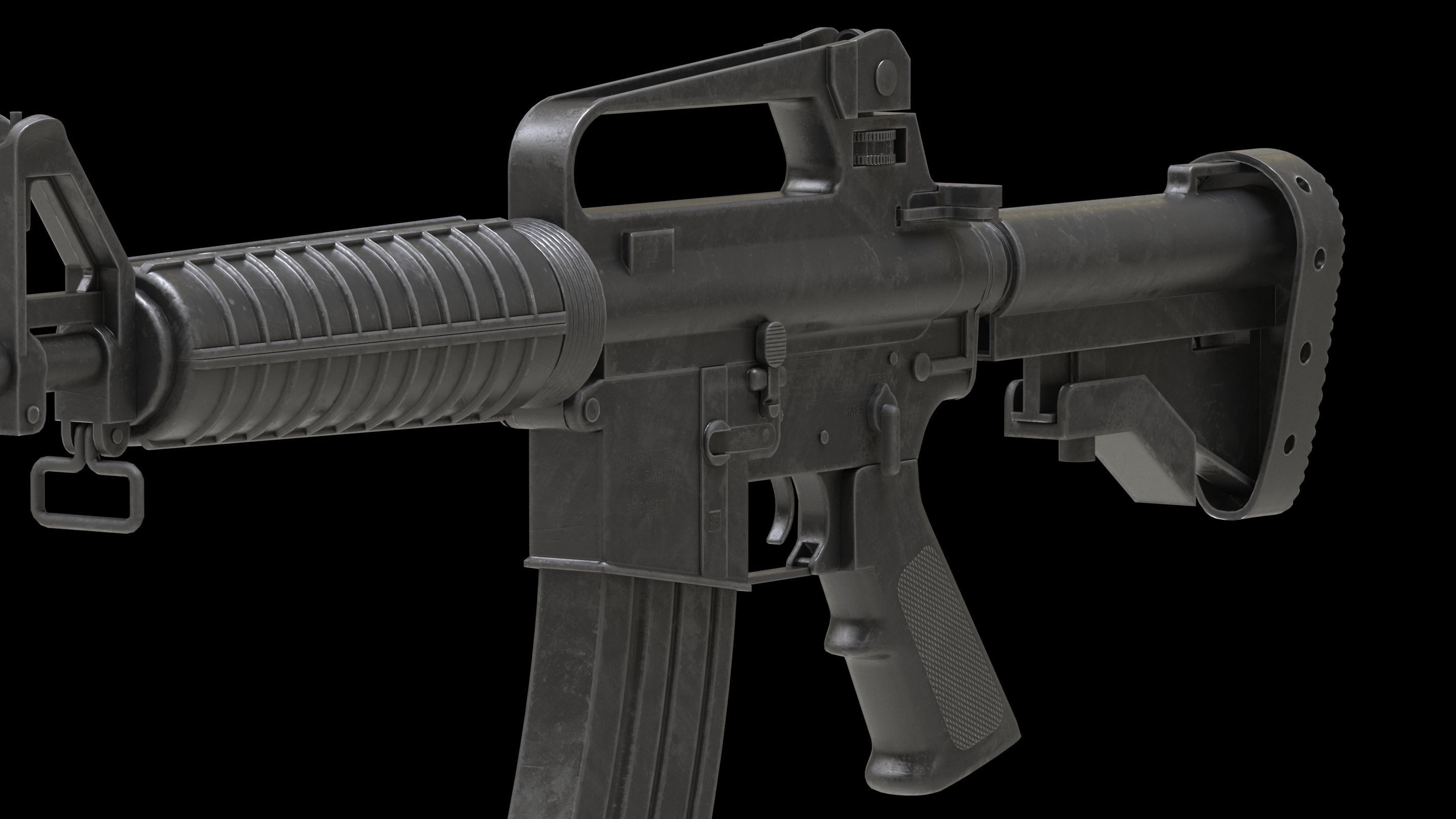 Colt AR-15 Low Poly  Low-poly 3D model_8