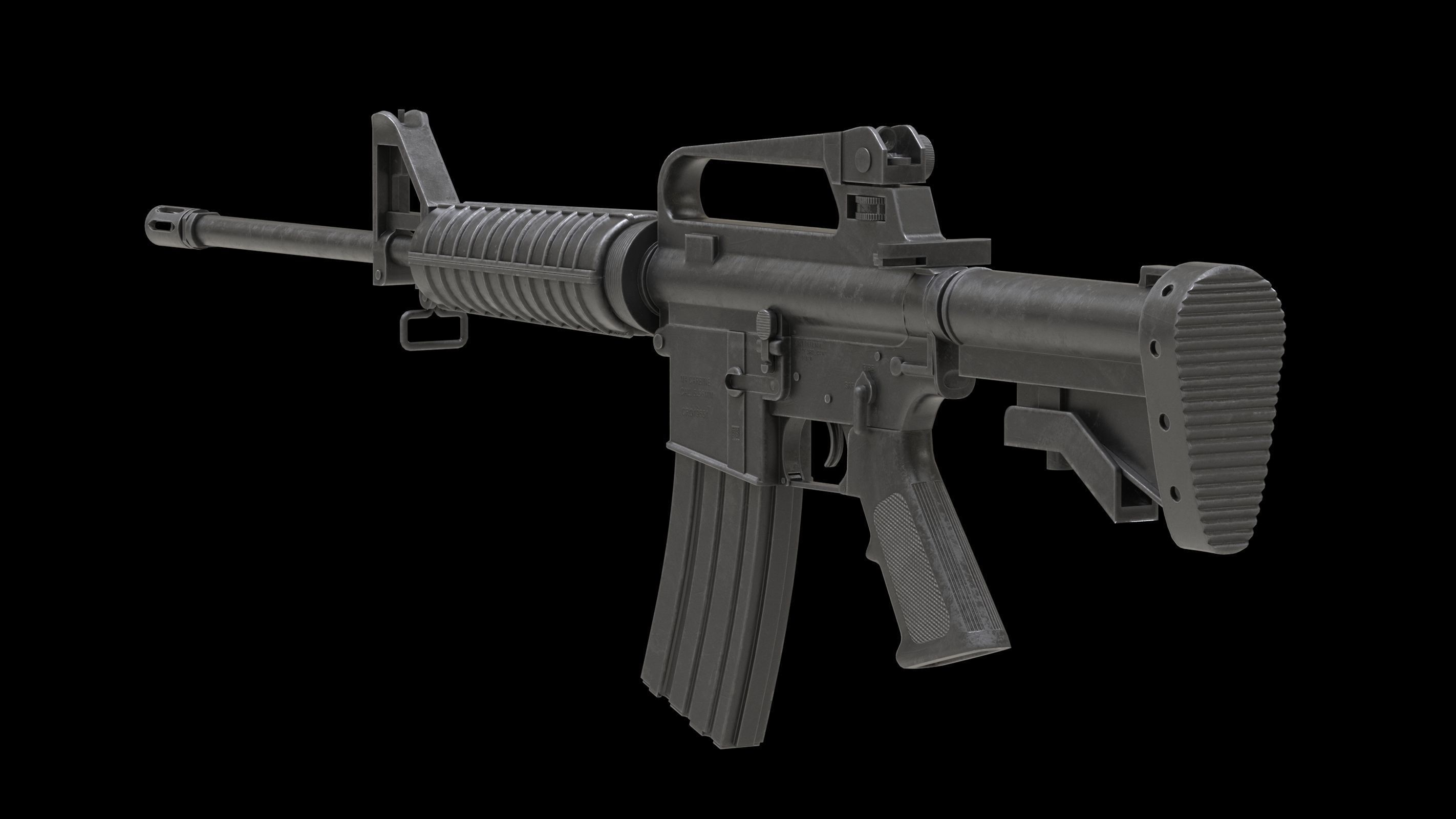 Colt AR-15 Low Poly  Low-poly 3D model_1