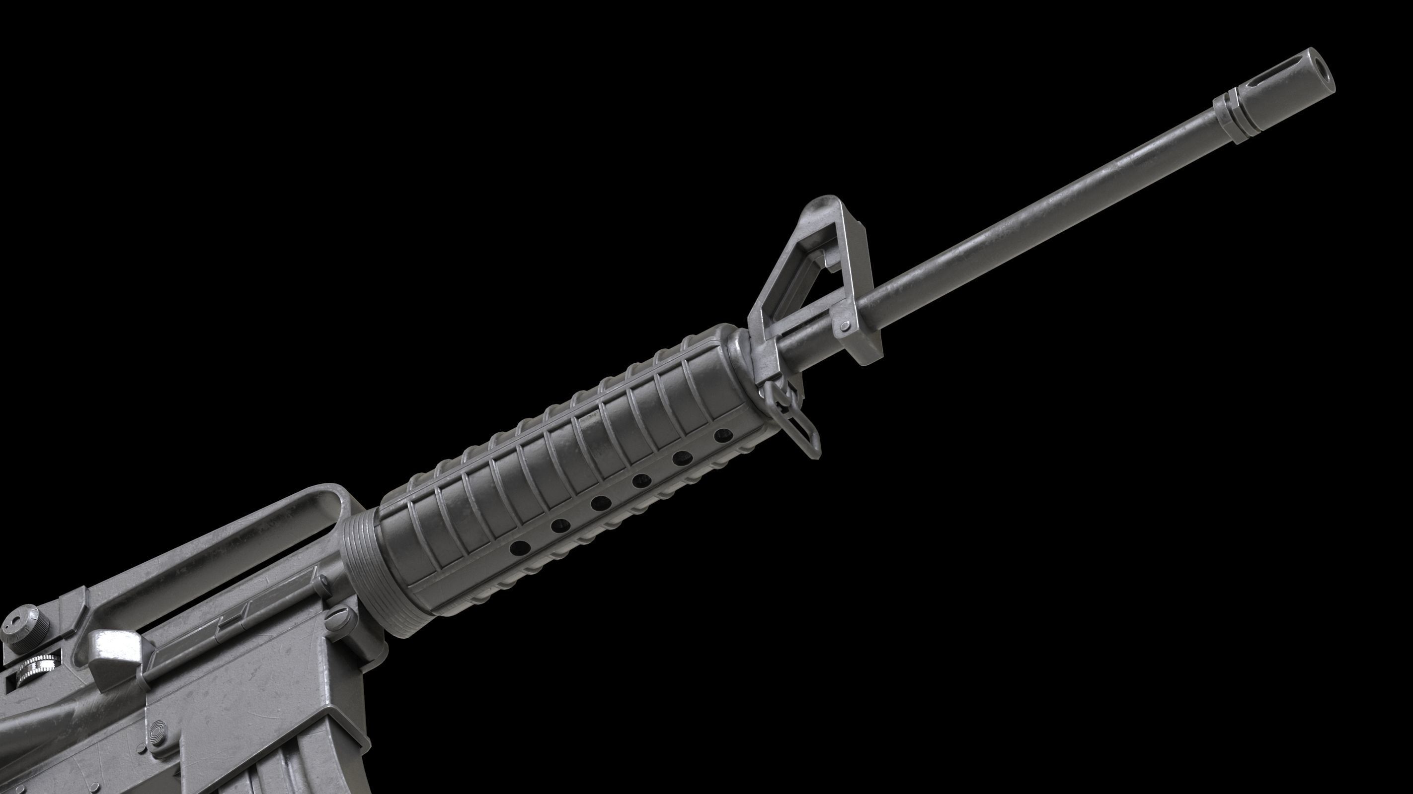 Colt AR-15 Low Poly  Low-poly 3D model_12